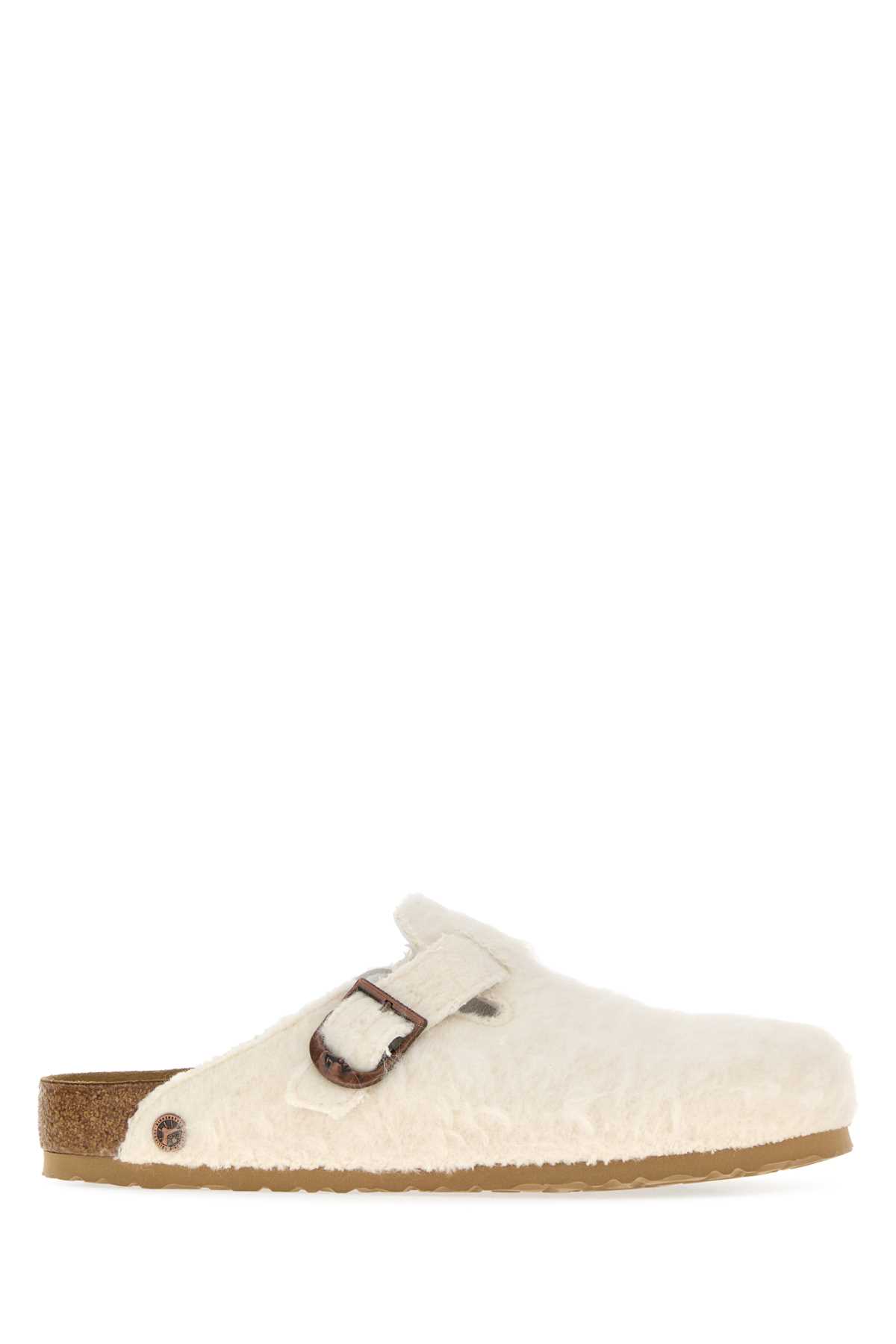 Birkenstock 1774 Boston Wool Moon Buckle Tex Off White