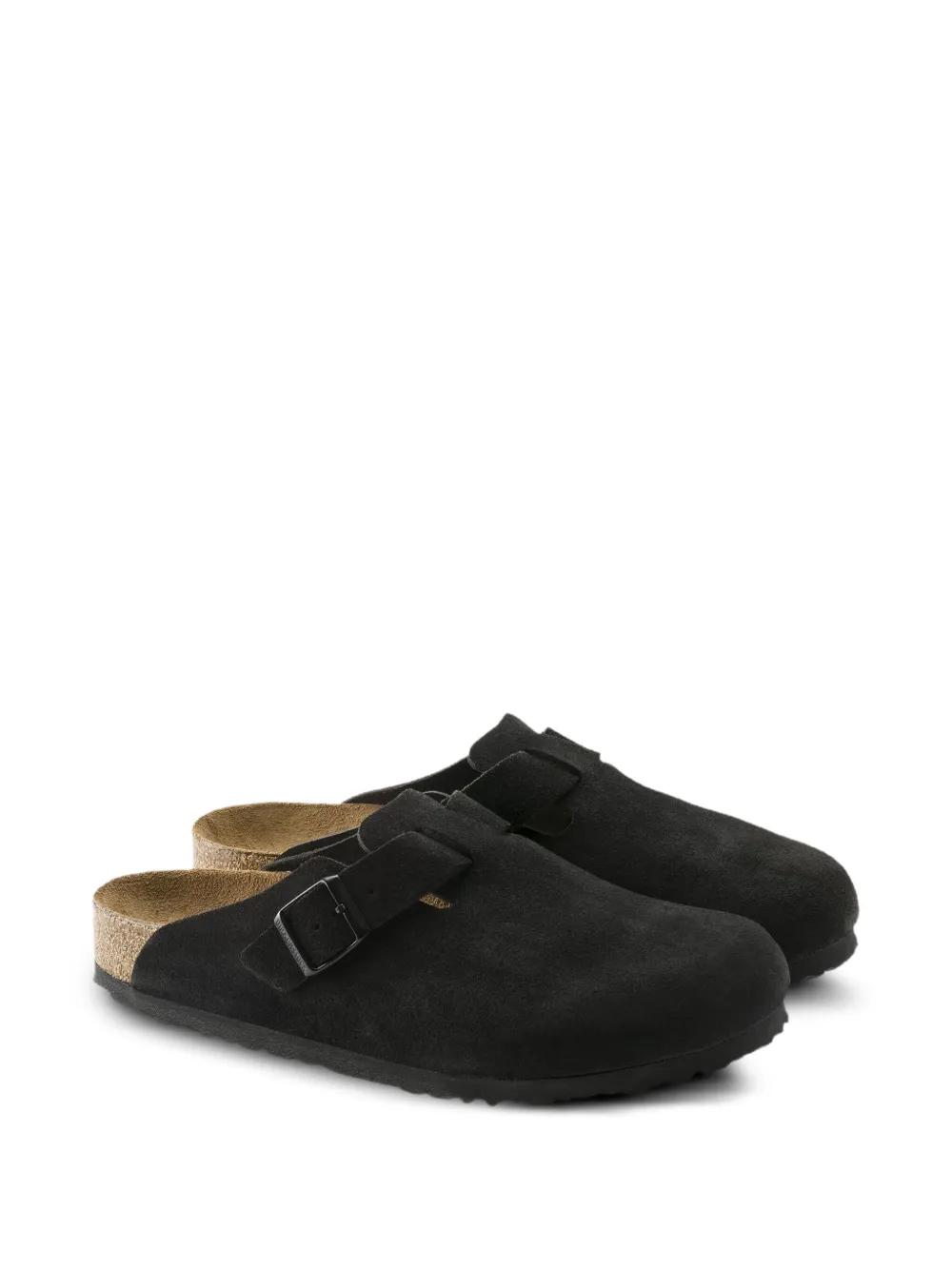 Birkenstock Black Leather Rubber Sandals