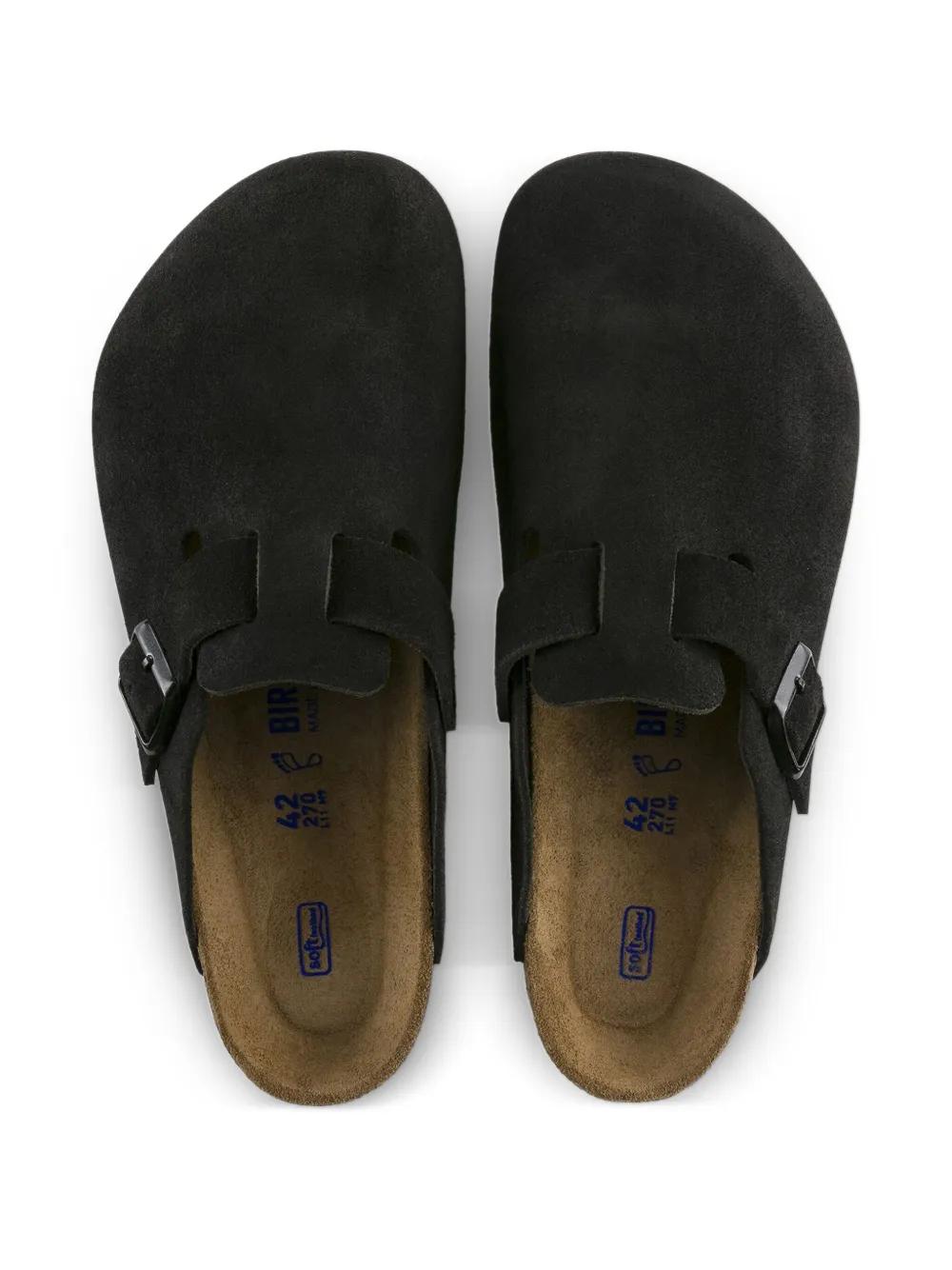 Birkenstock Black Leather Rubber Sandals
