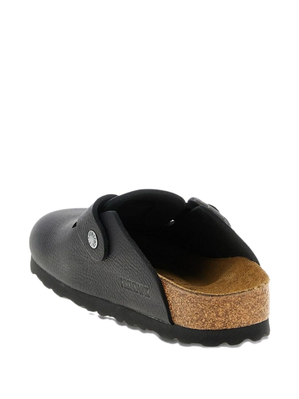 Birkenstock Black Leather Rubber Sandals