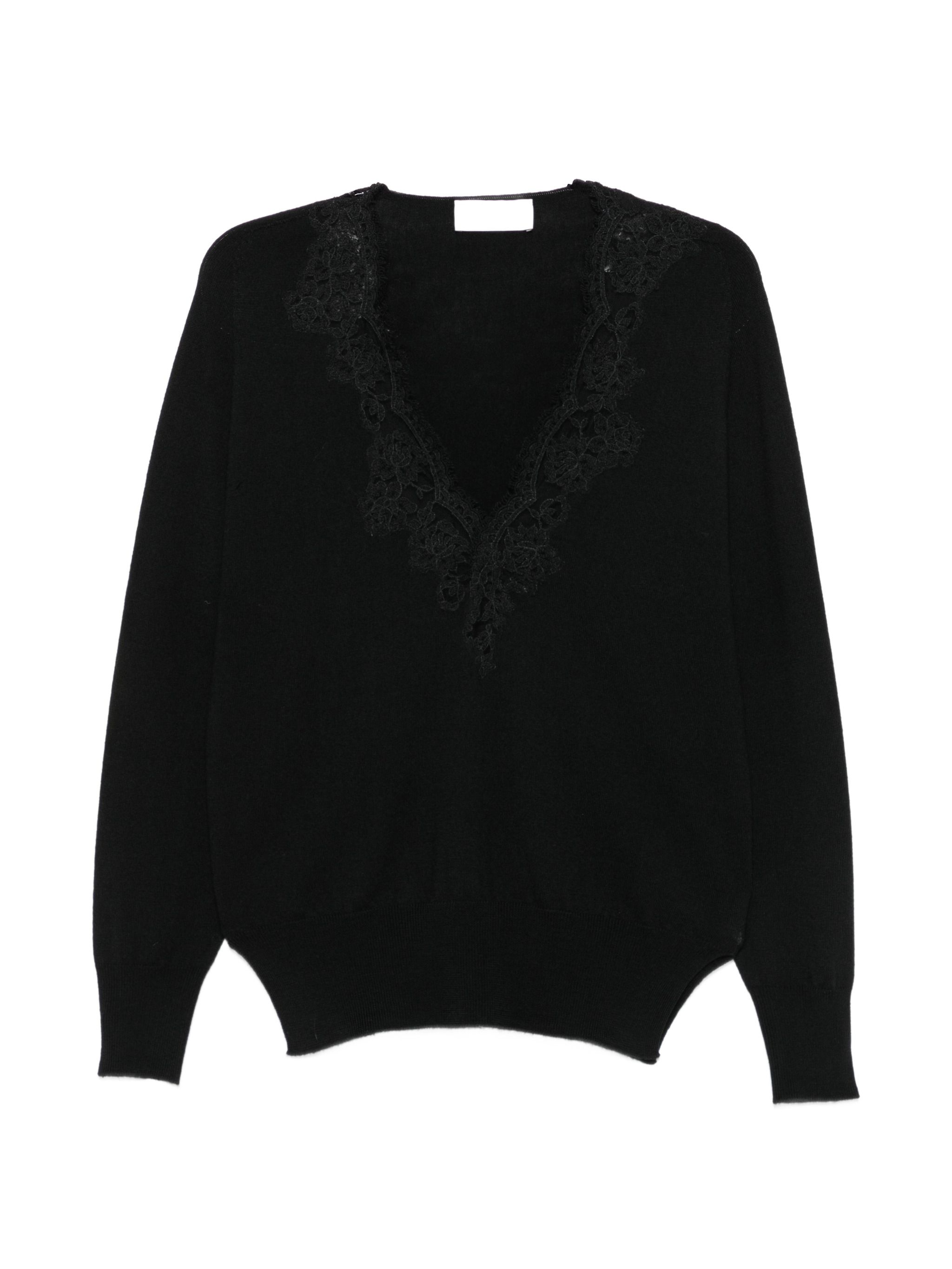 Ermanno Black Acrylic Wool Polyester Sweater