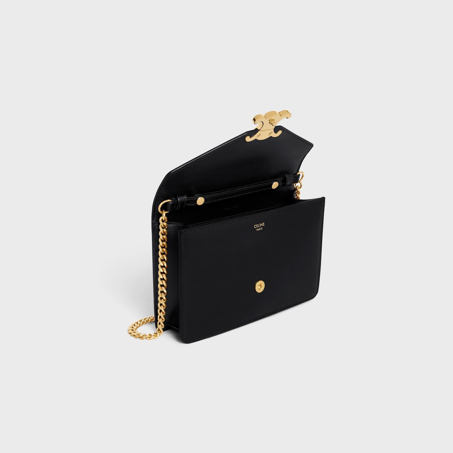 Celine Black Calf Skin Margo Wallet On Chain