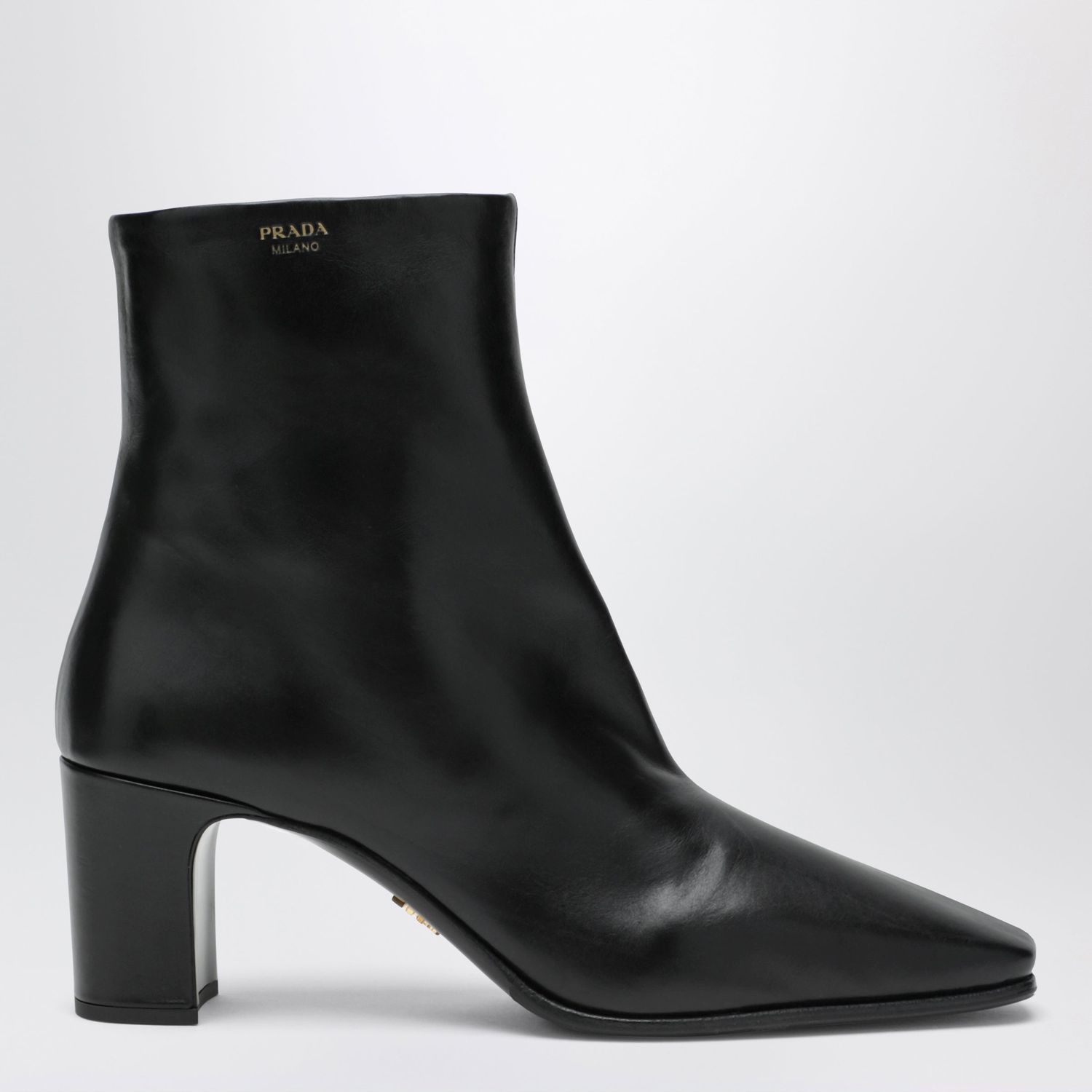 Prada Black Calfskin Ankle Boots