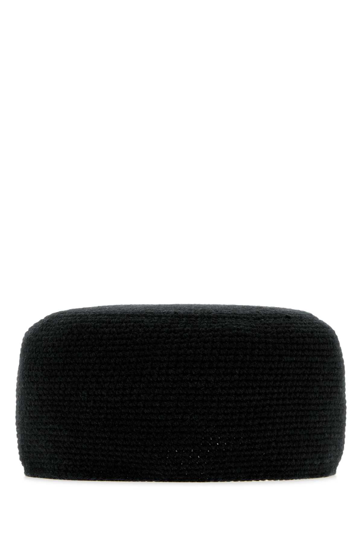 The Row Black Cashmere Perleaf Hat