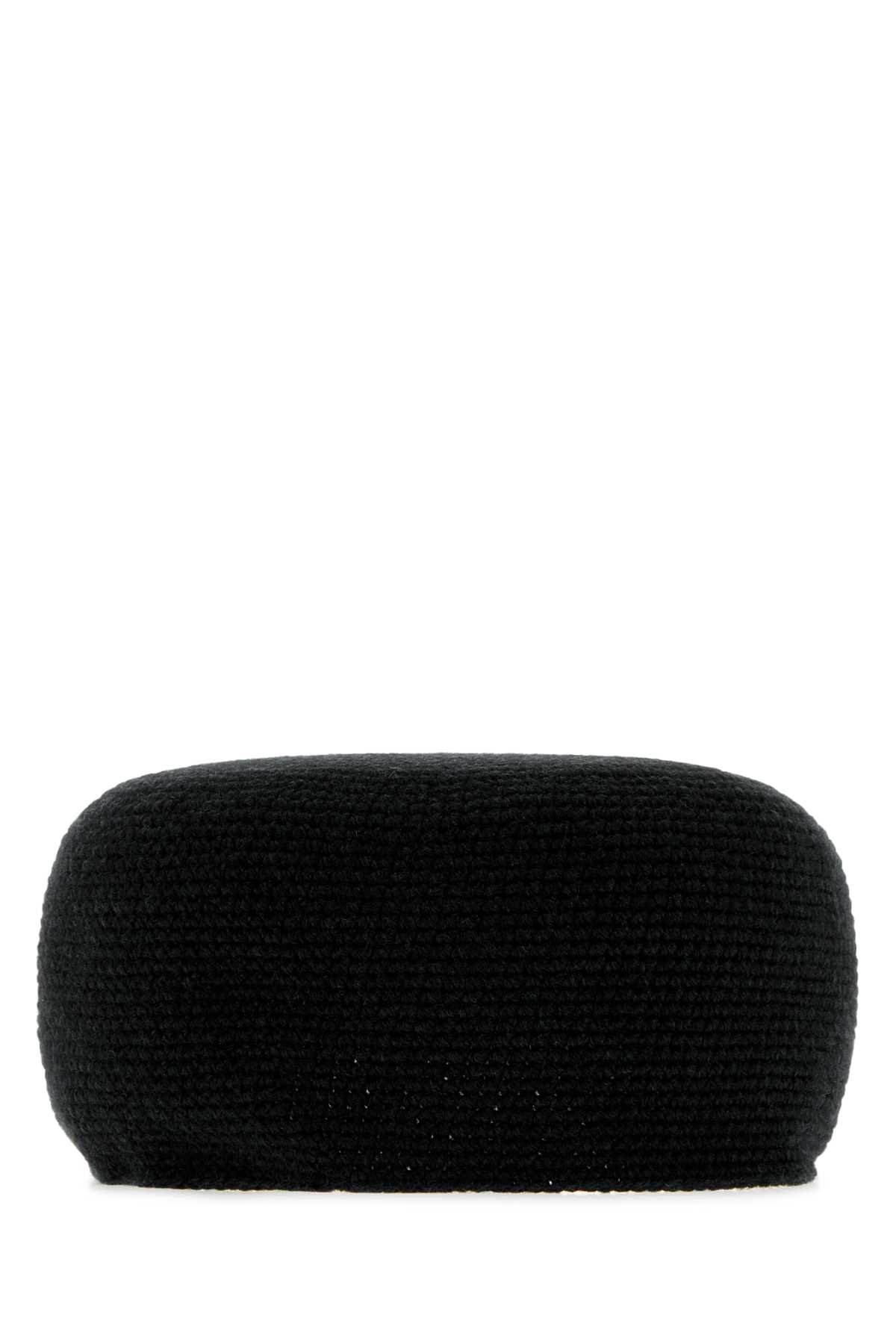 The Row Black Cashmere Perleaf Hat