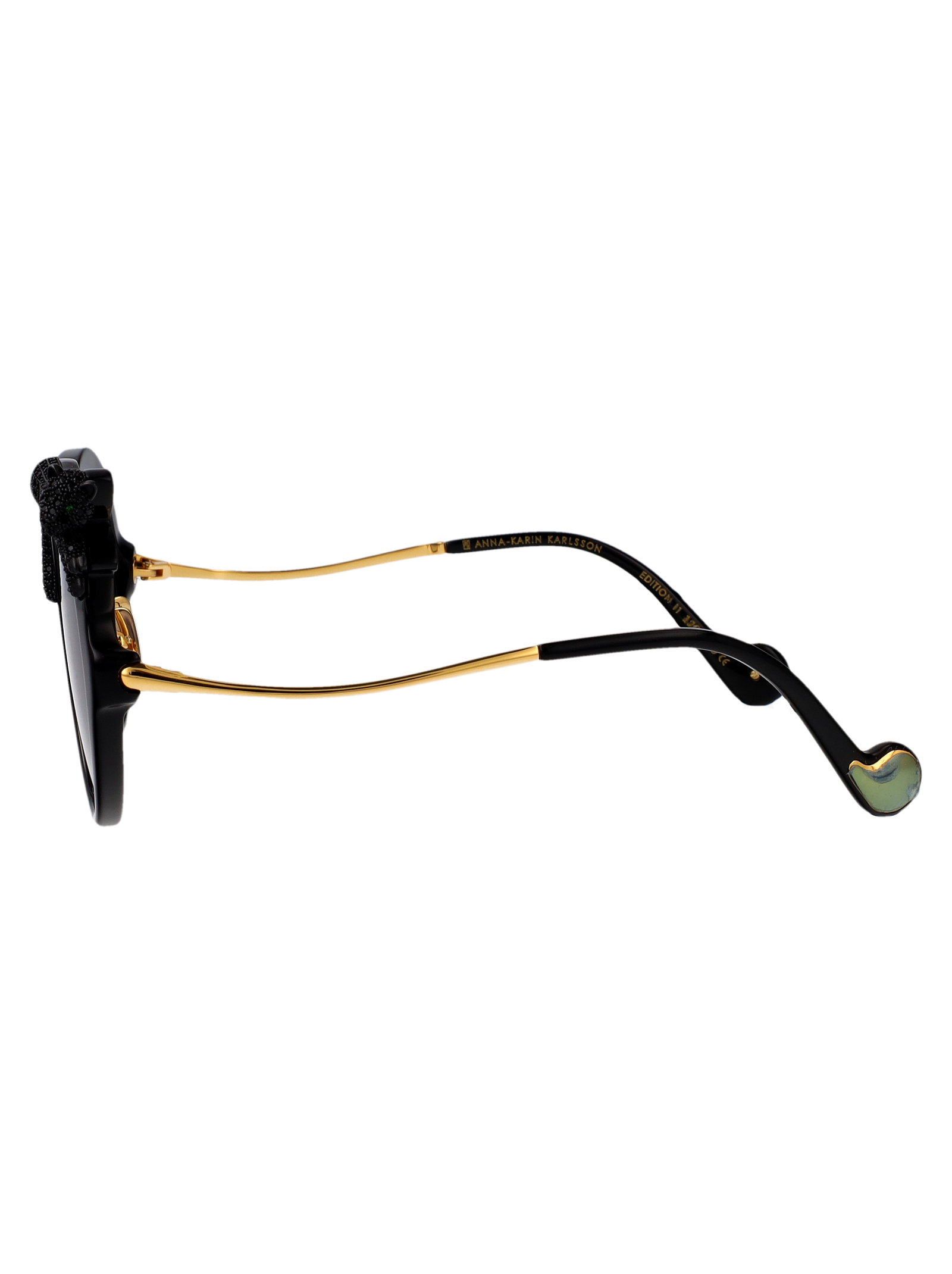 Anna Karin Karlsson Black Crystal Acetate Sunglasses