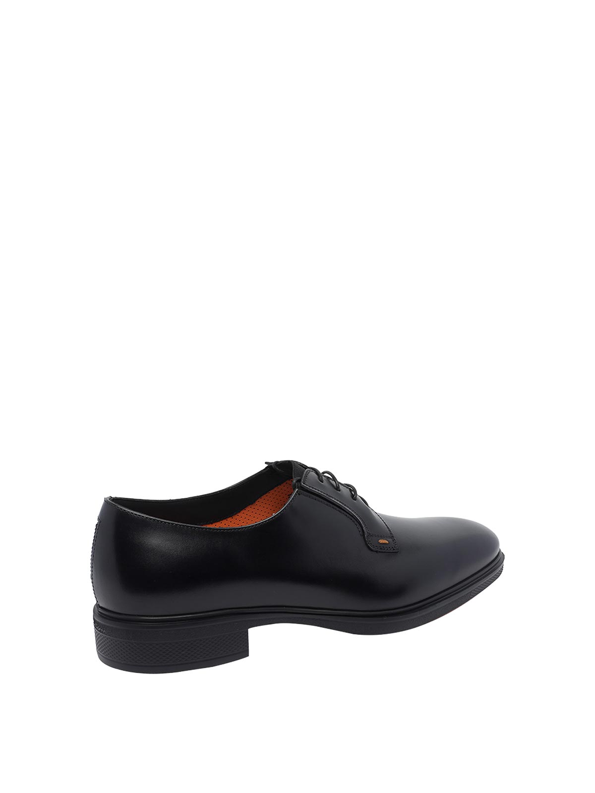 Santoni Black Easy Lace Up Shoes