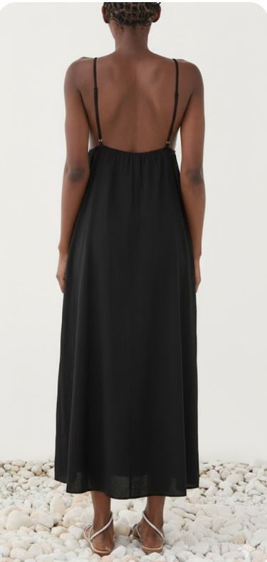 ELEH Black Gathered Detail Dresses