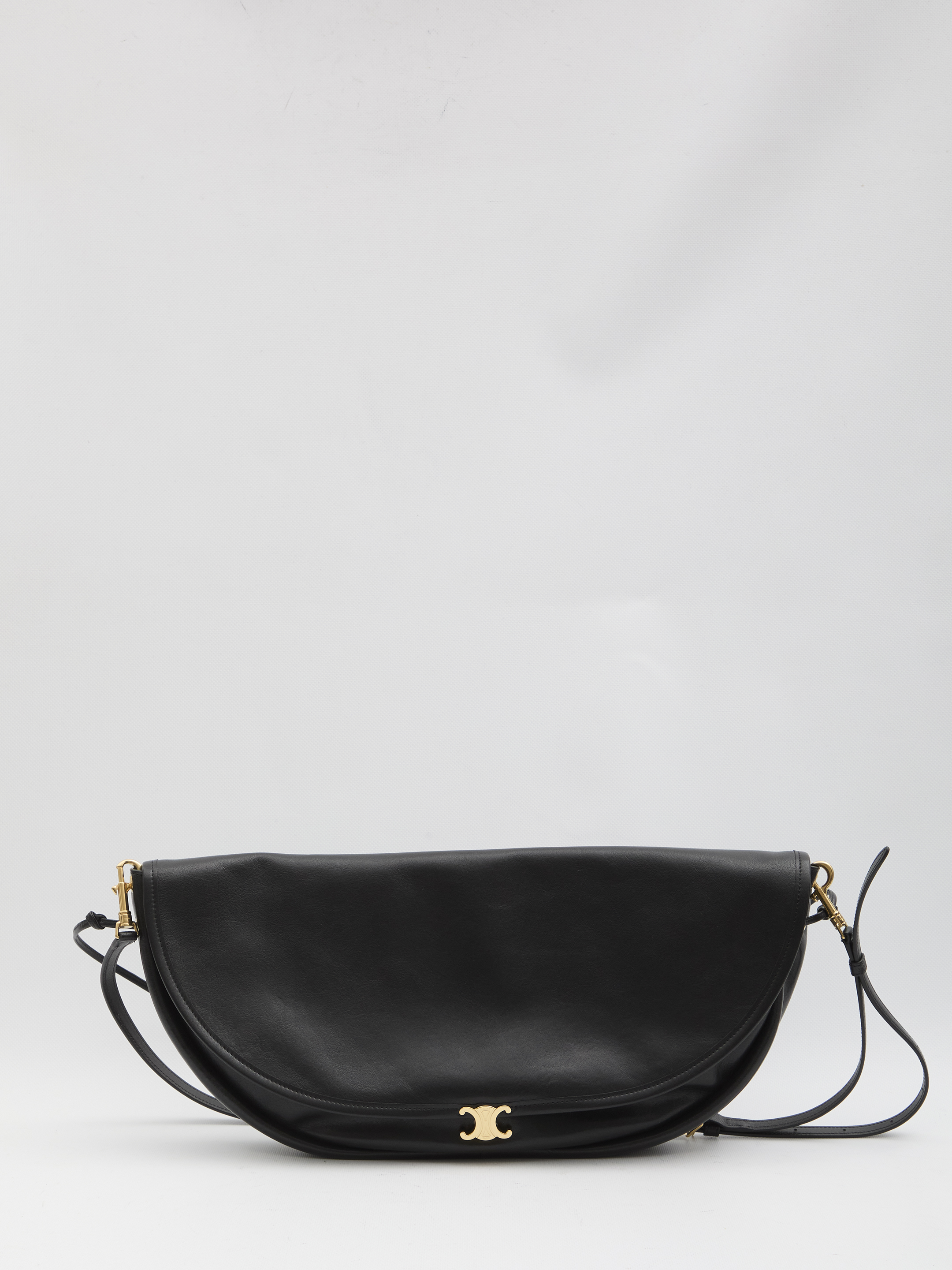 Celine Black Halfmoon Soft Lamb Leather Handbag