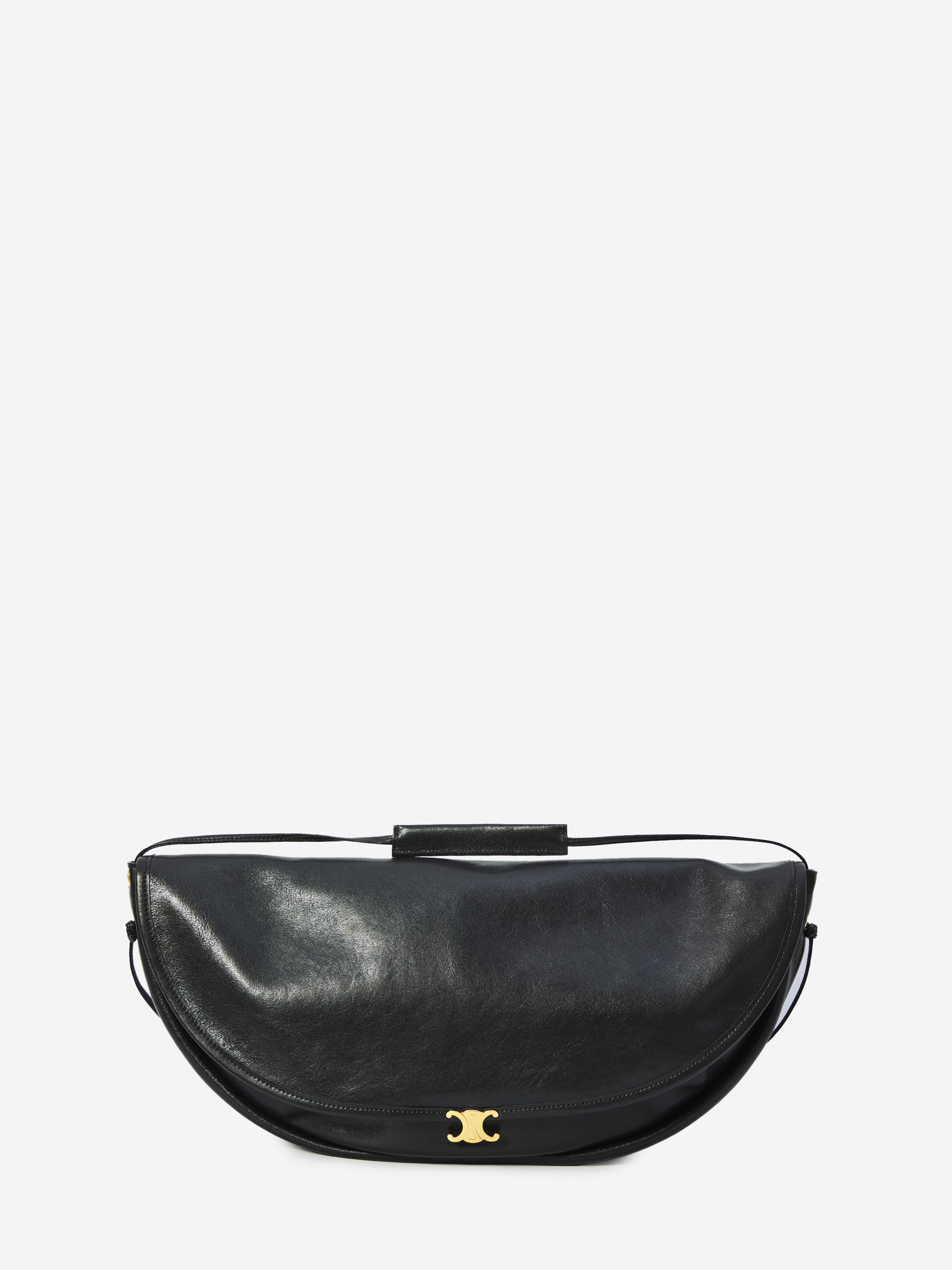 Celine Black Halfmoon Soft Lamb Leather Handbag