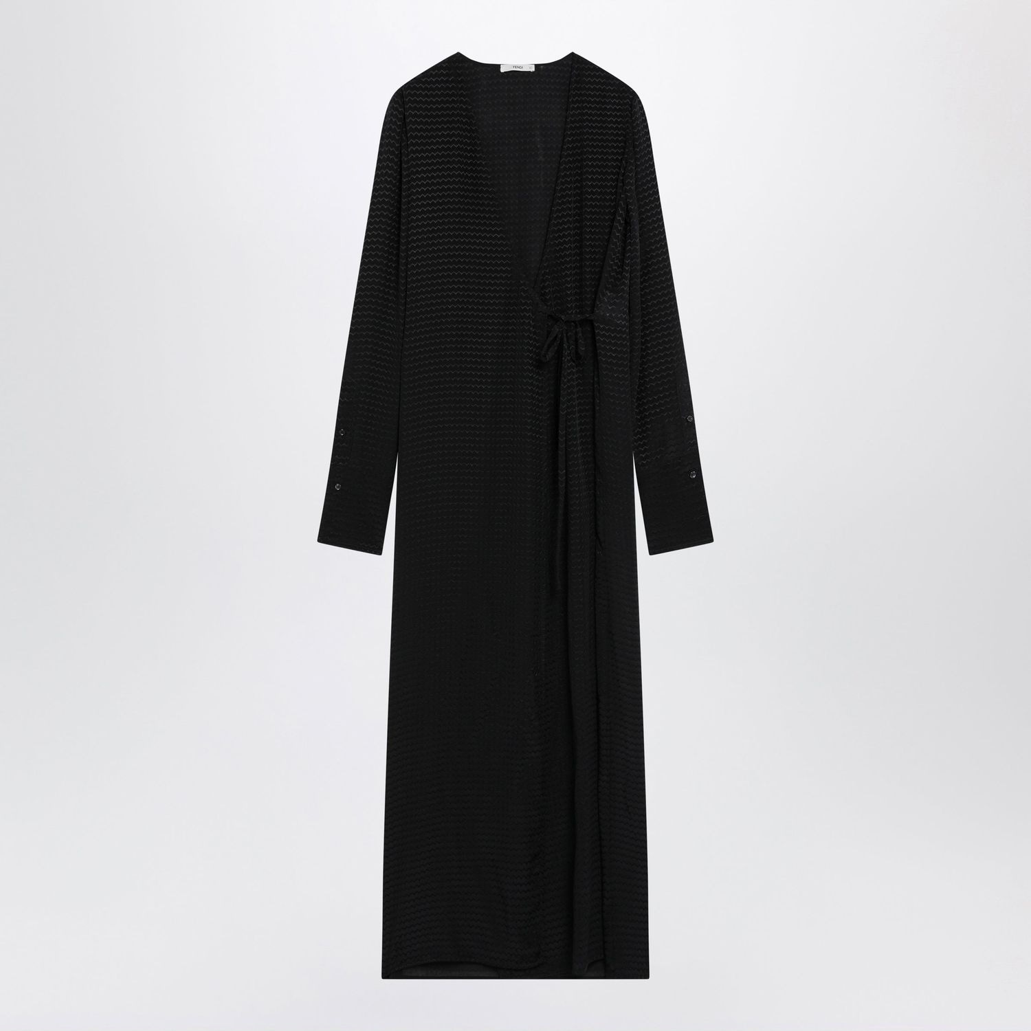 Fendi Black Jacquard Silk Long Dress