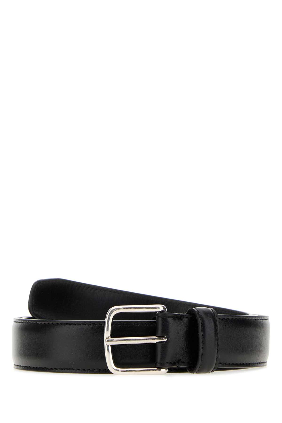 The Row Black Leather Belt