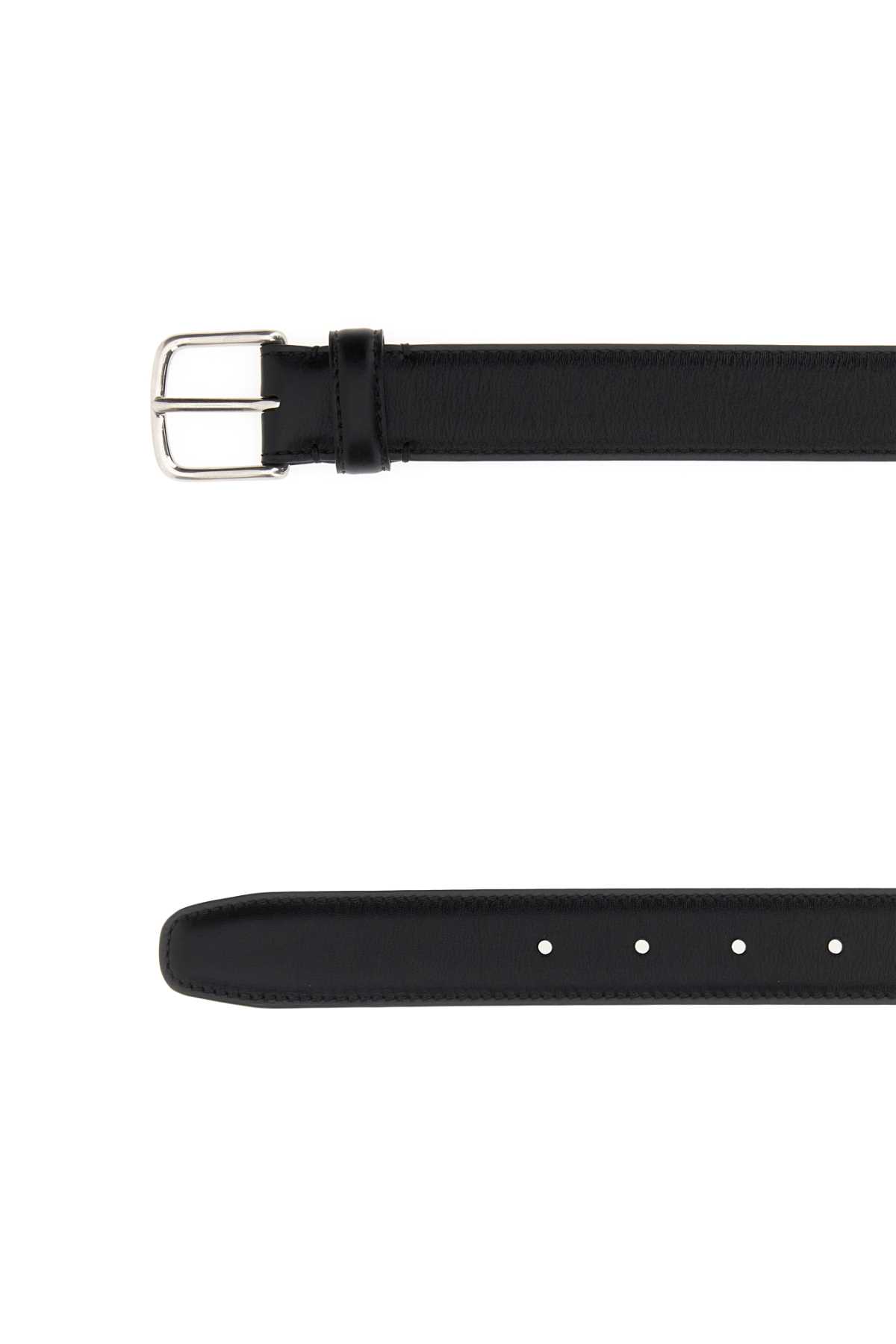 The Row Black Leather Belt