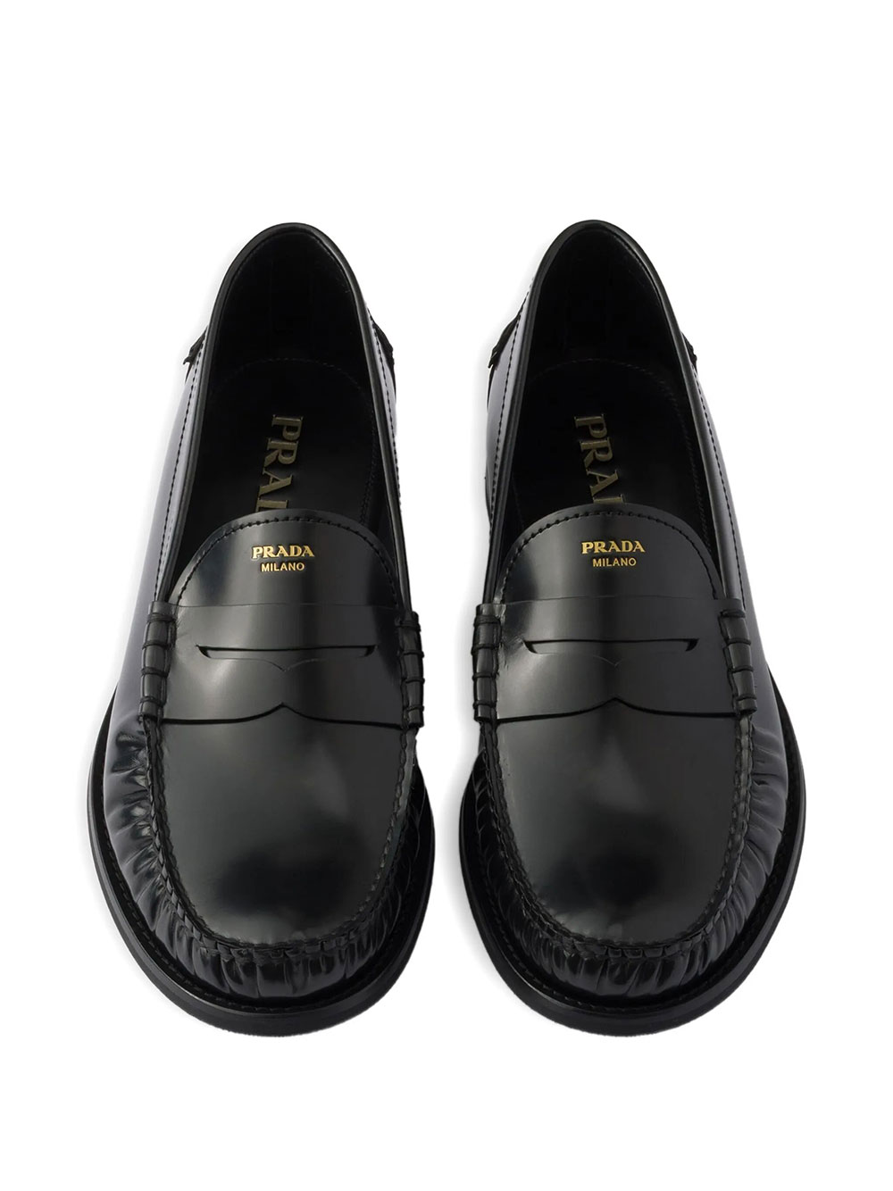 Prada Black Leather Loafers