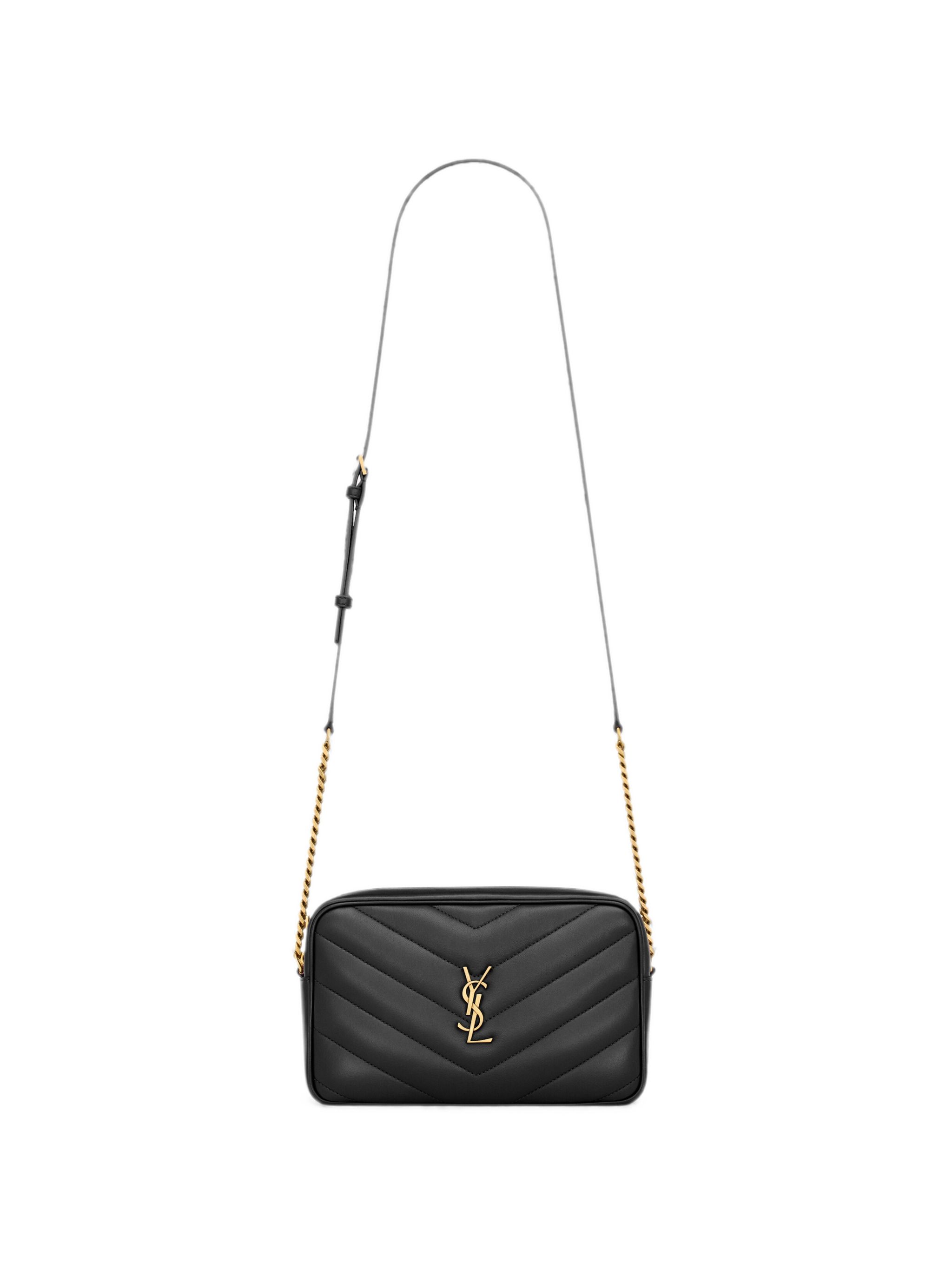 Saint Laurent Black Leather Loulou Crossbody Bag
