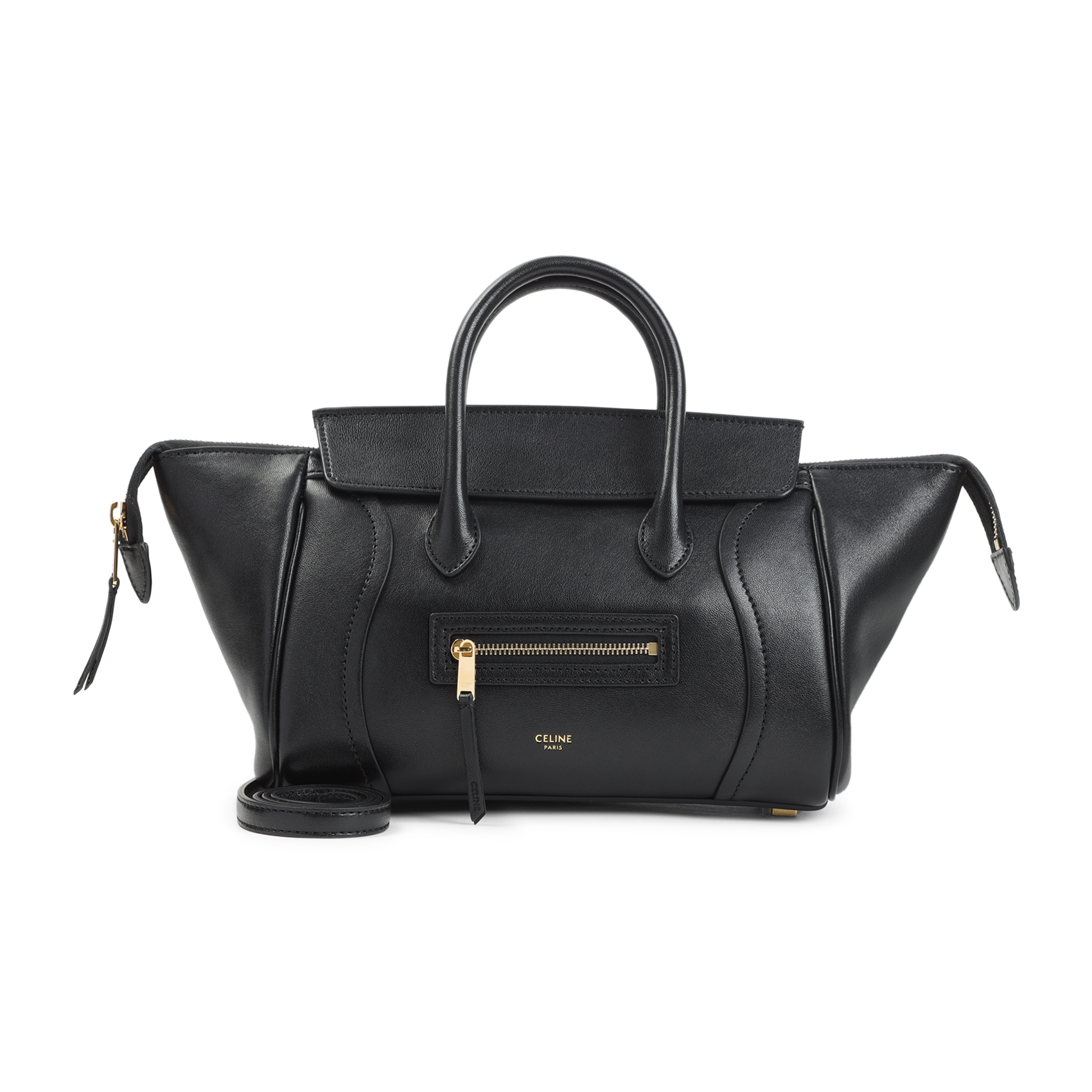 Celine Black Leather Small Luggage Bag