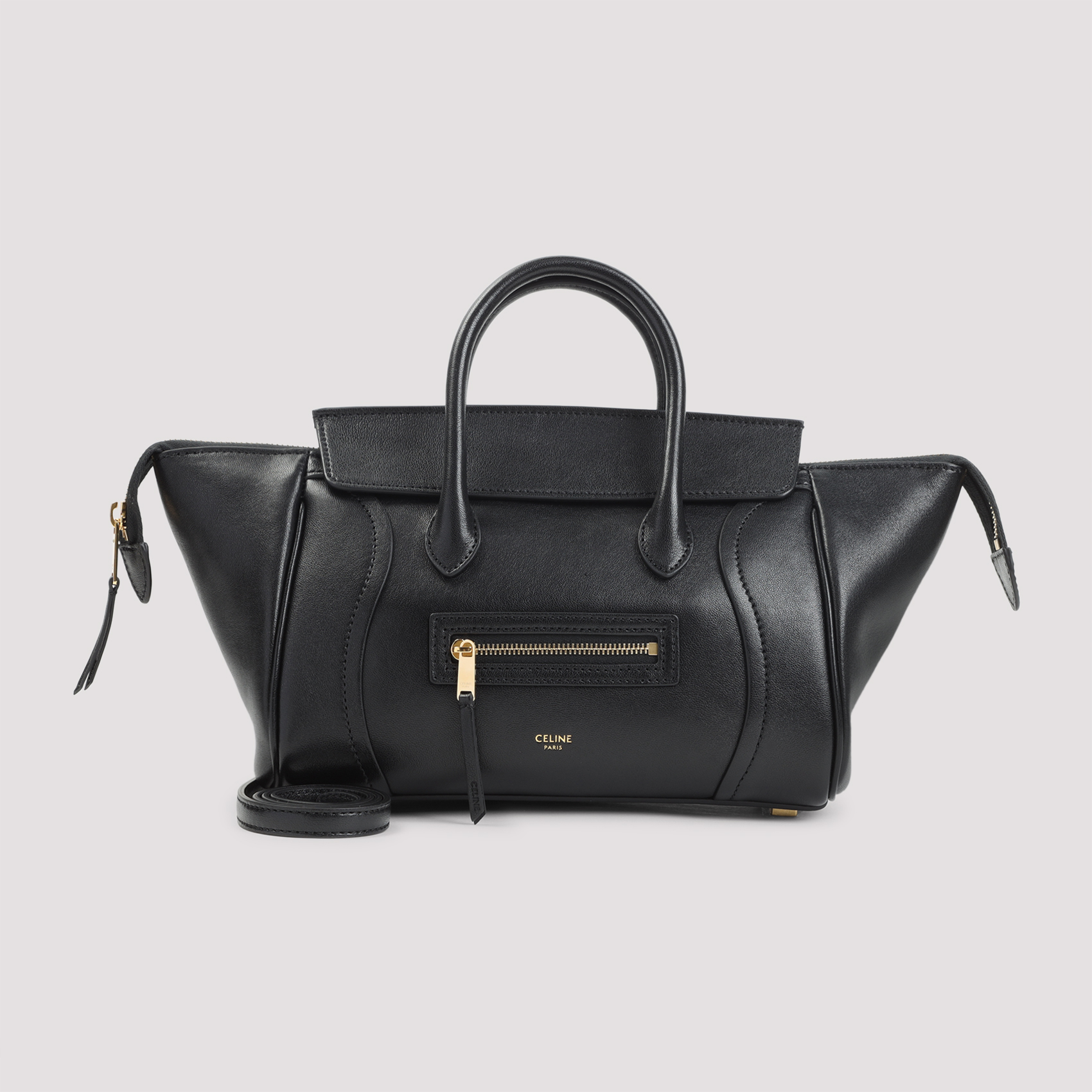 Celine Black Leather Small Luggage Bag