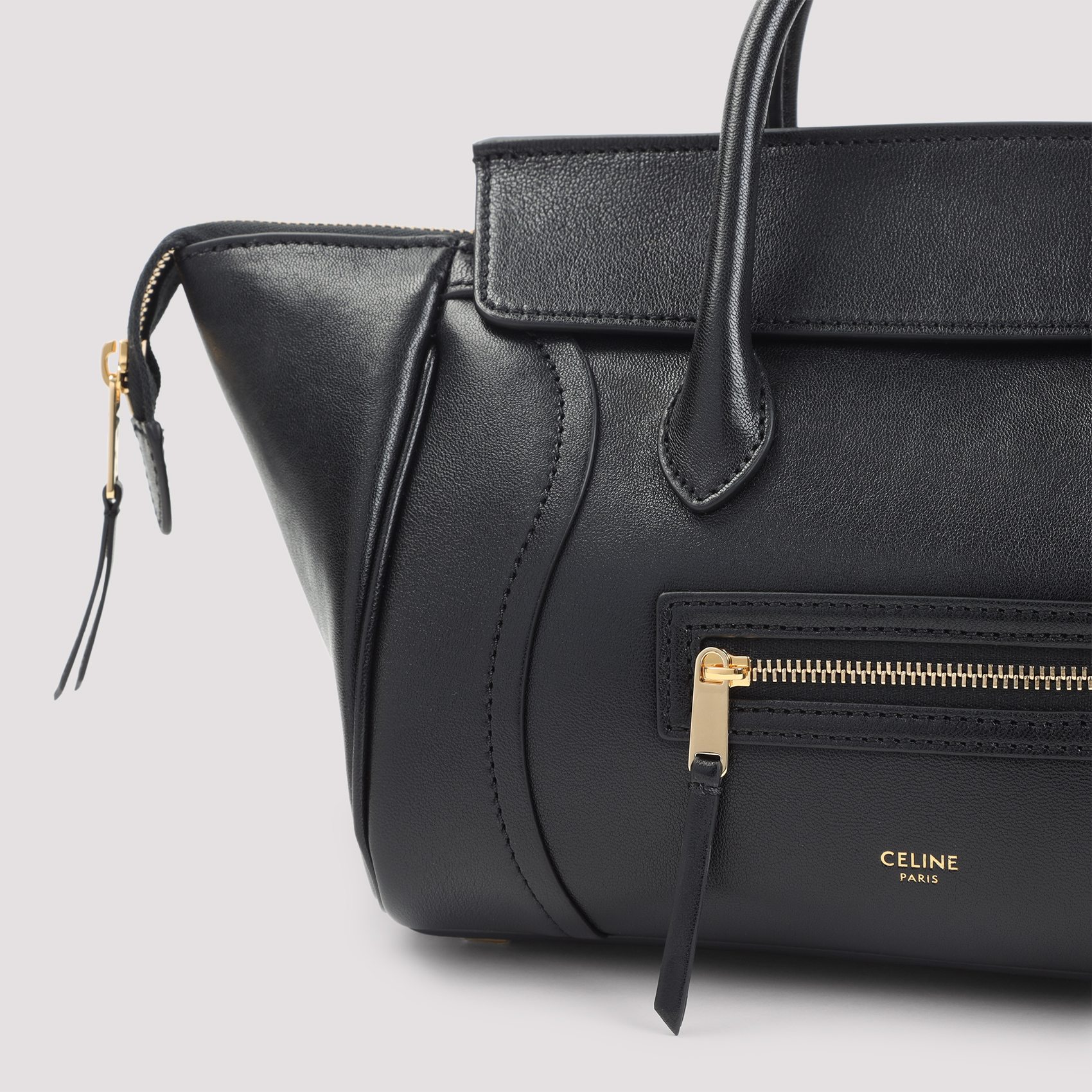 Celine Black Leather Small Luggage Bag