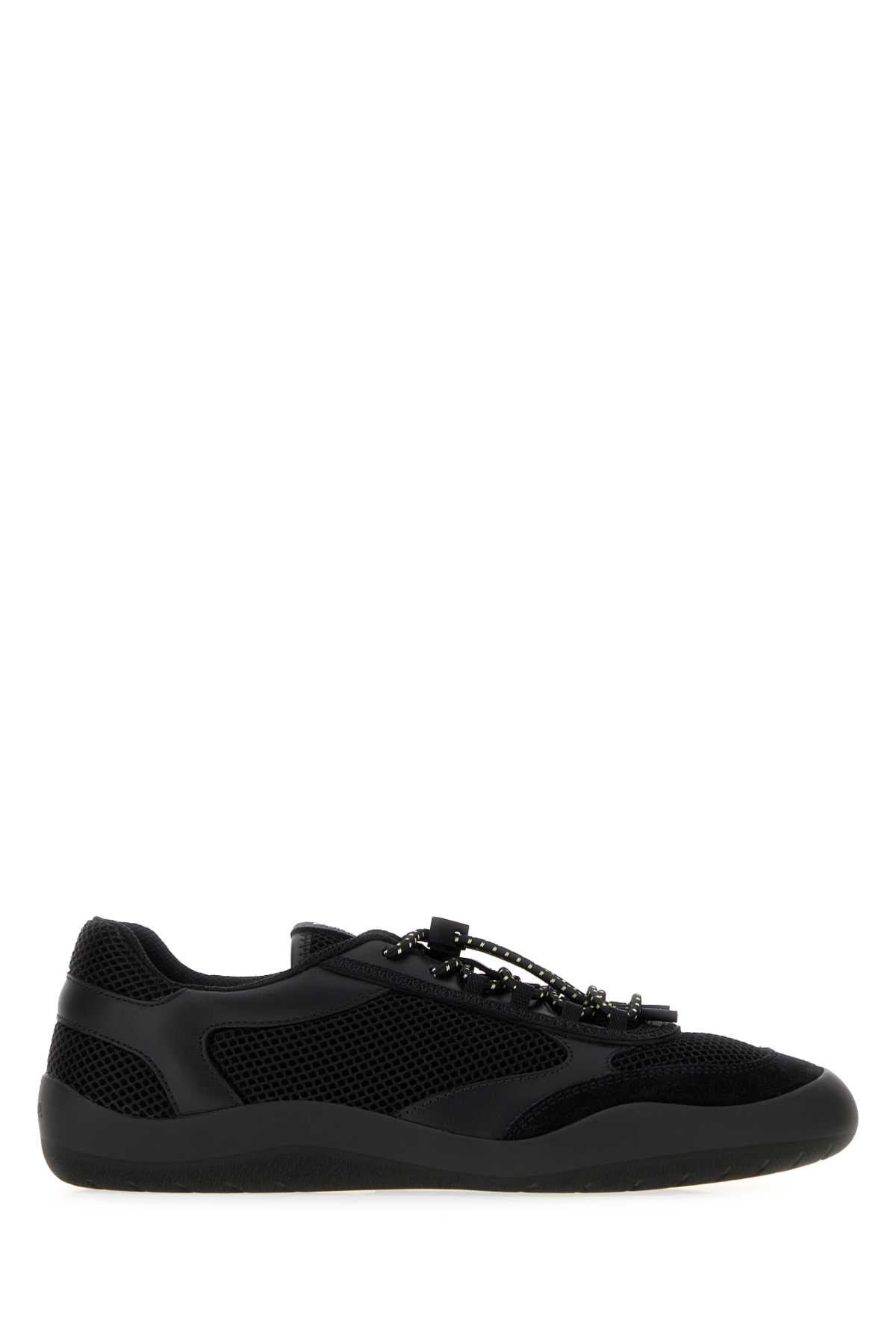 Prada Black Mesh And Leather Speedrock Sneaker