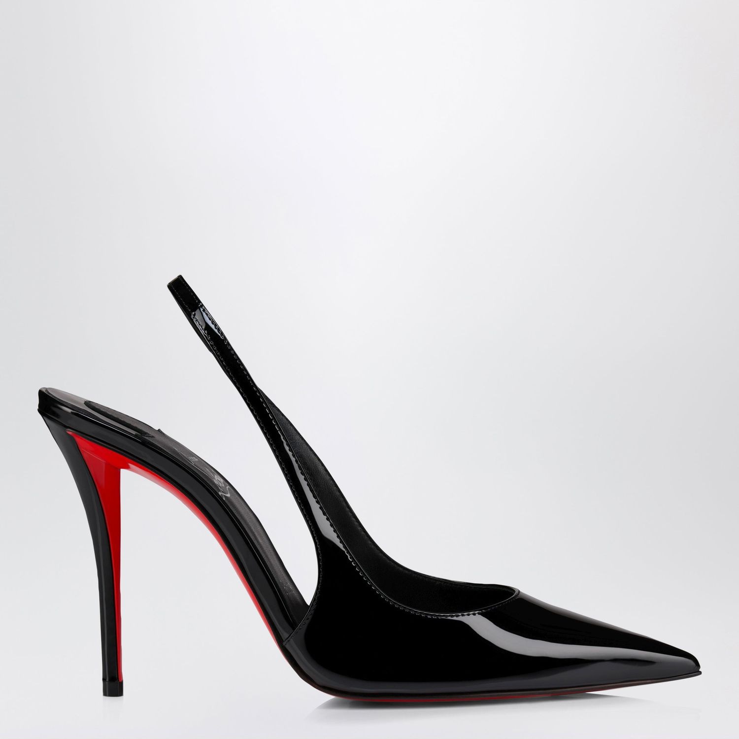 Christian louboutin Black Miss Z Sling Court Shoes In Patent