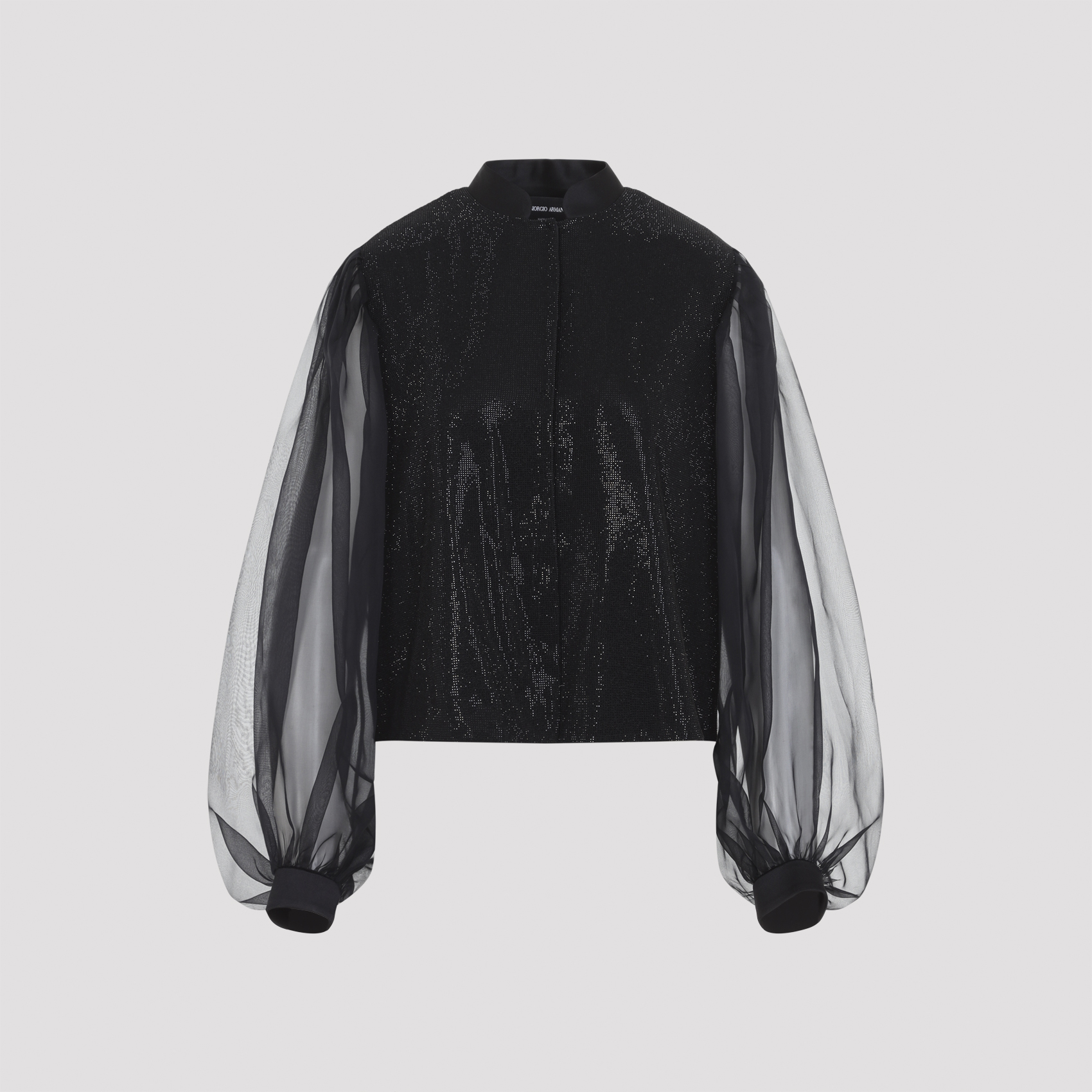 Giorgio Armani Black Printed Embroidered Shirt