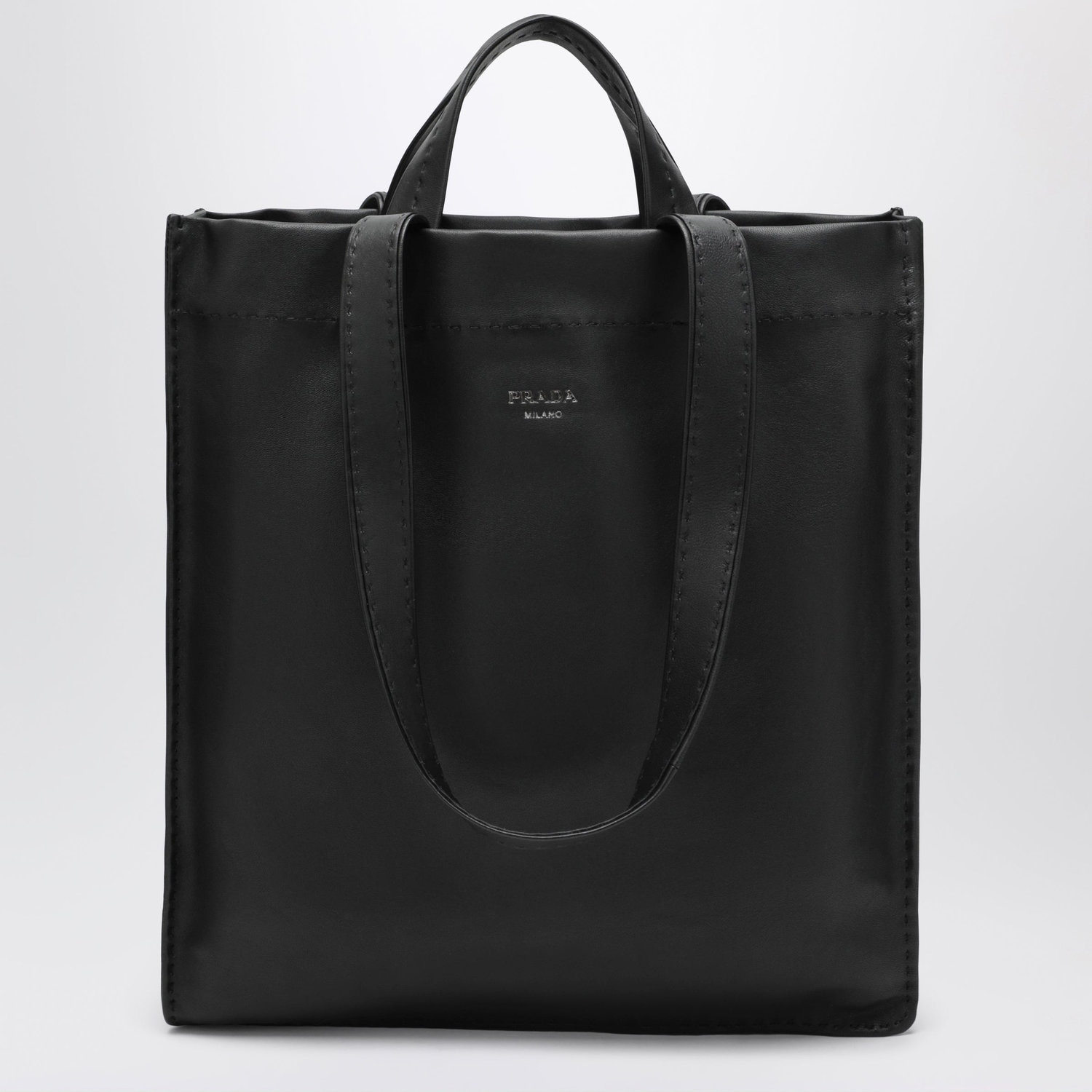 Prada Black Shopping Bag In Nappa Leather