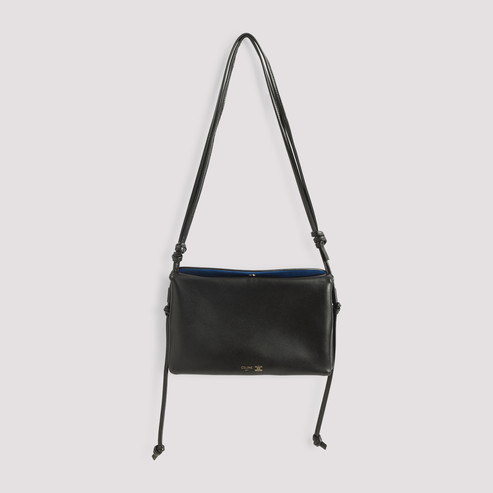 Celine Black Trio Lamb Leather Shoulder Bag