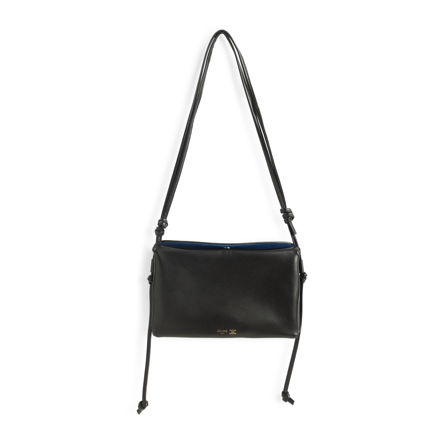 Celine Black Trio Lamb Leather Shoulder Bag