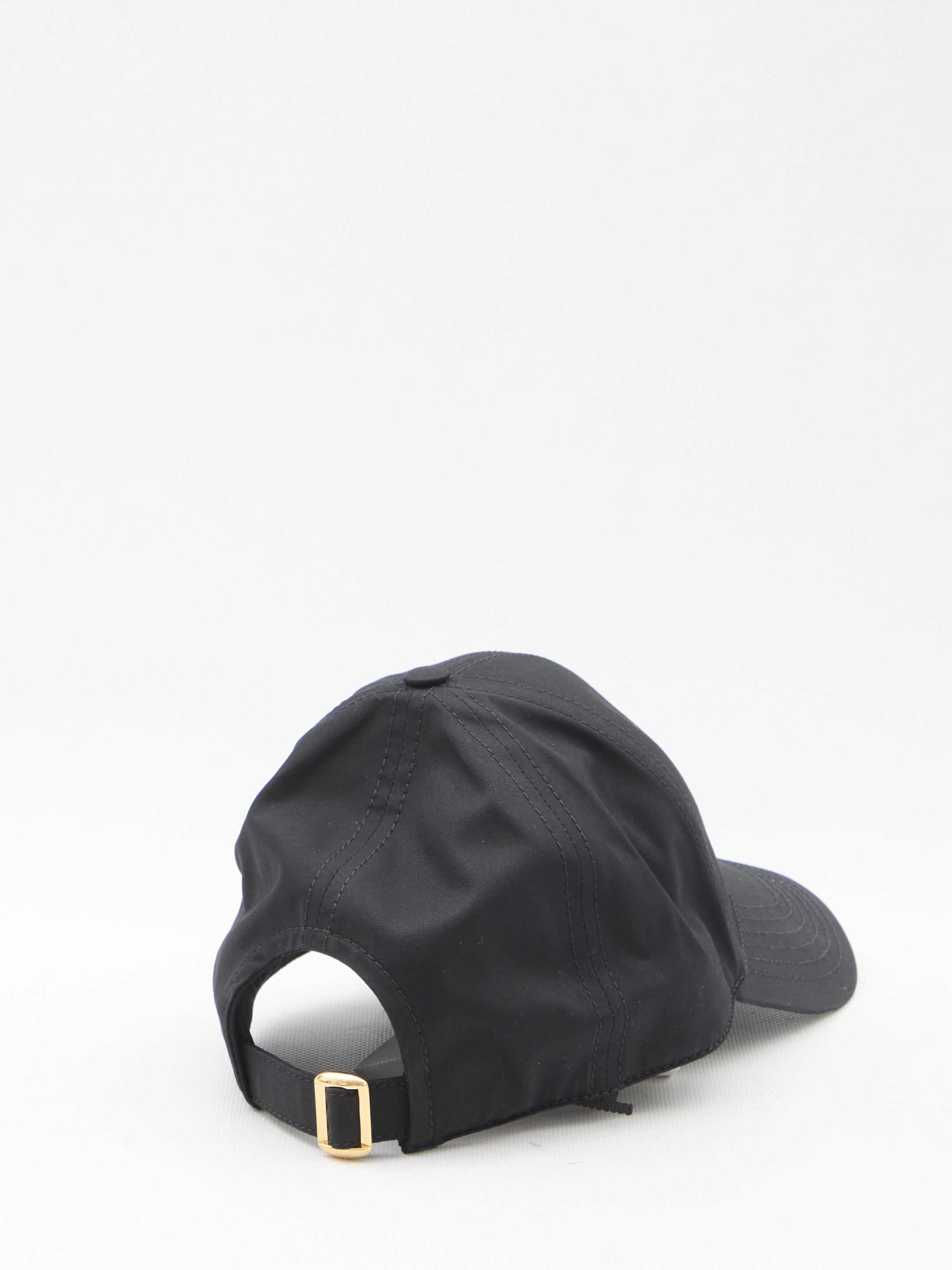 Celine Black Triomphe Cotton Baseball Hat