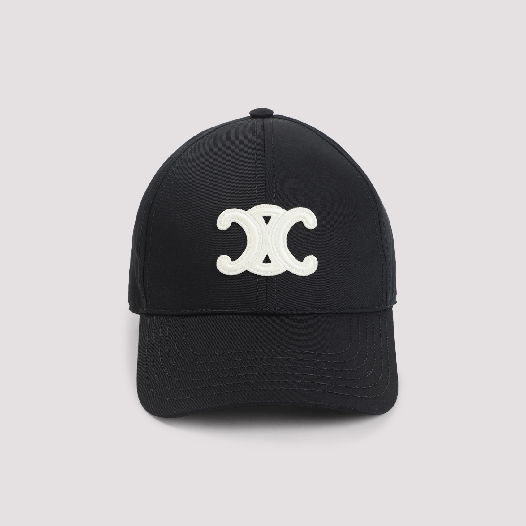 Celine Black Triomphe Cotton Baseball Hat