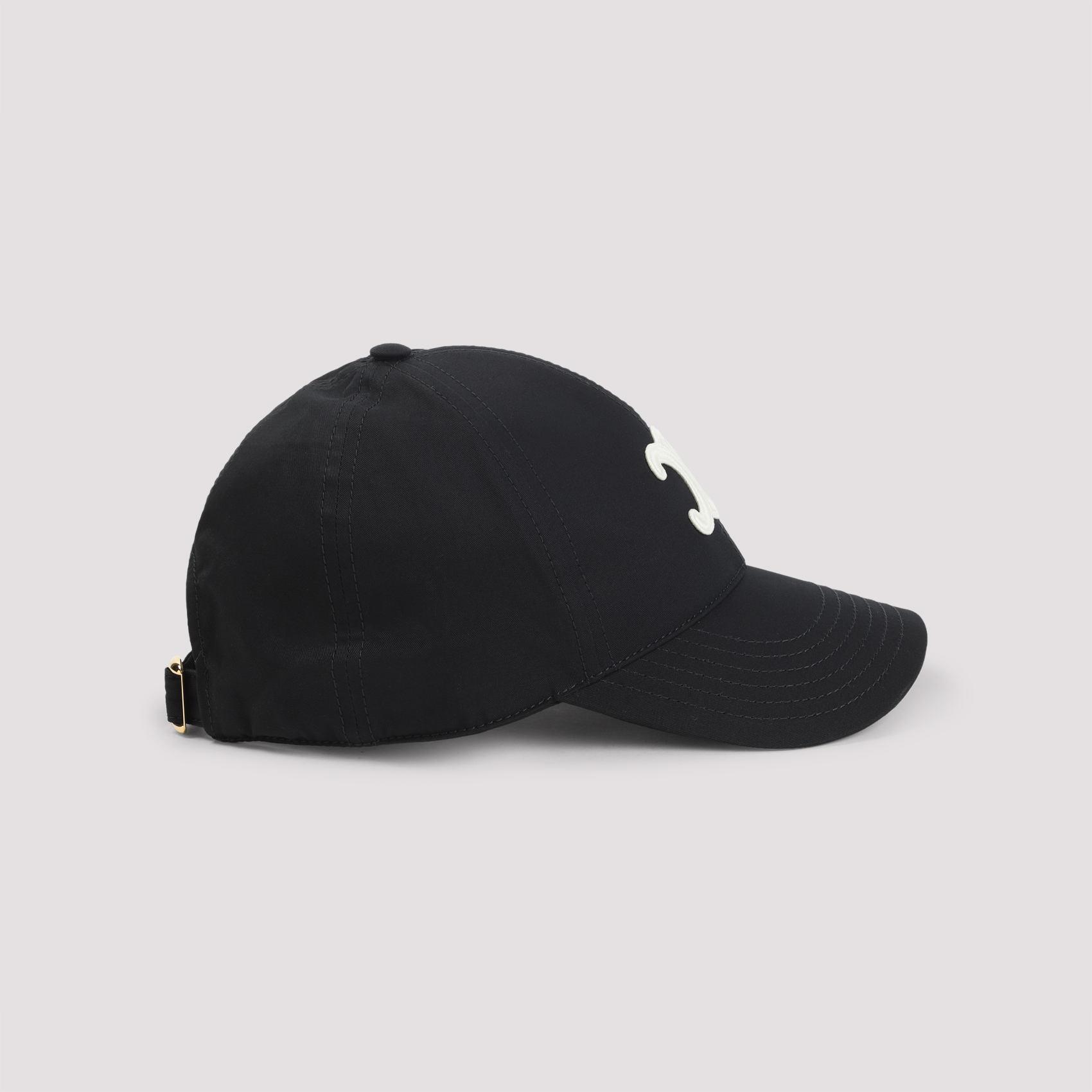 Celine Black Triomphe Cotton Baseball Hat