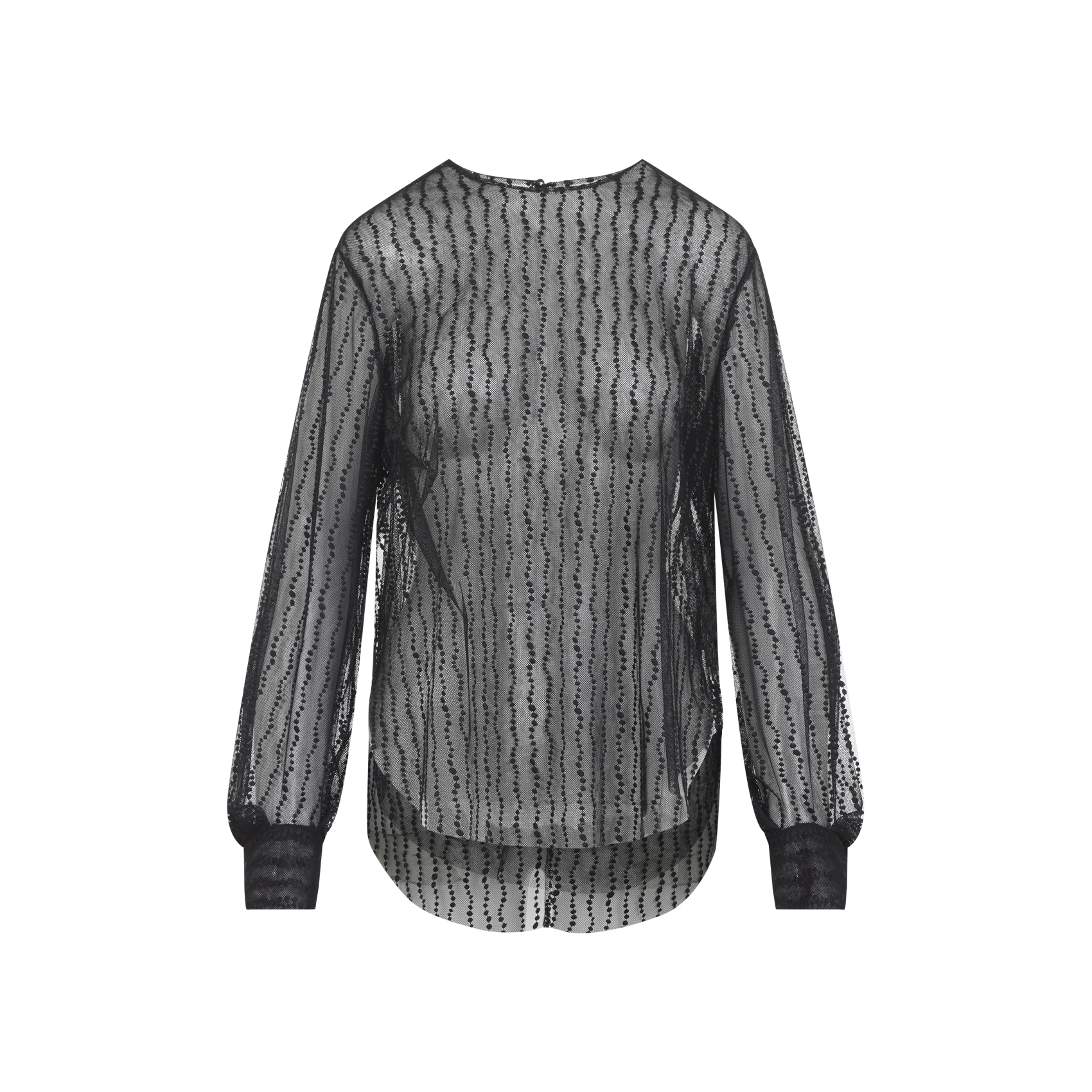 Alberta Ferreti Black Tulle Blouse