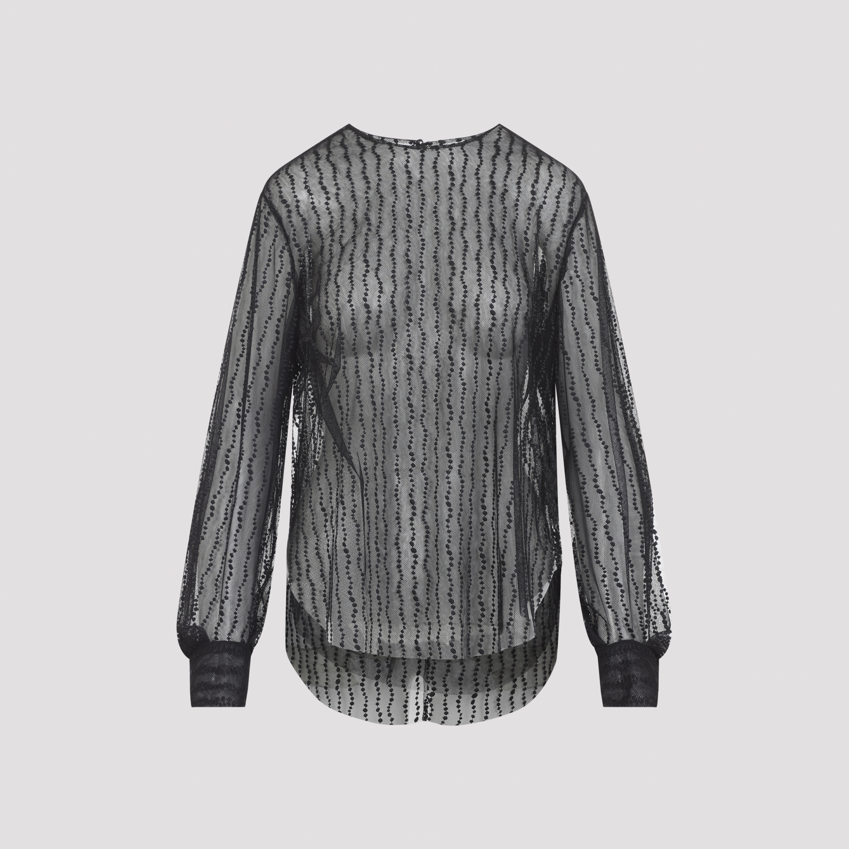 Alberta Ferreti Black Tulle Blouse