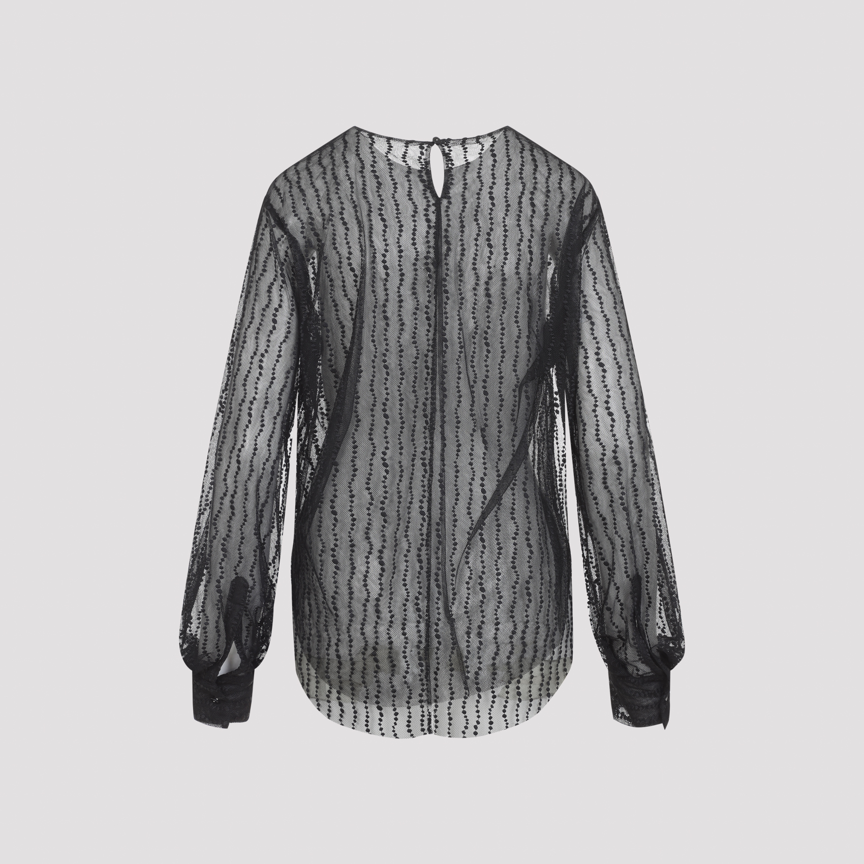 Alberta Ferreti Black Tulle Blouse