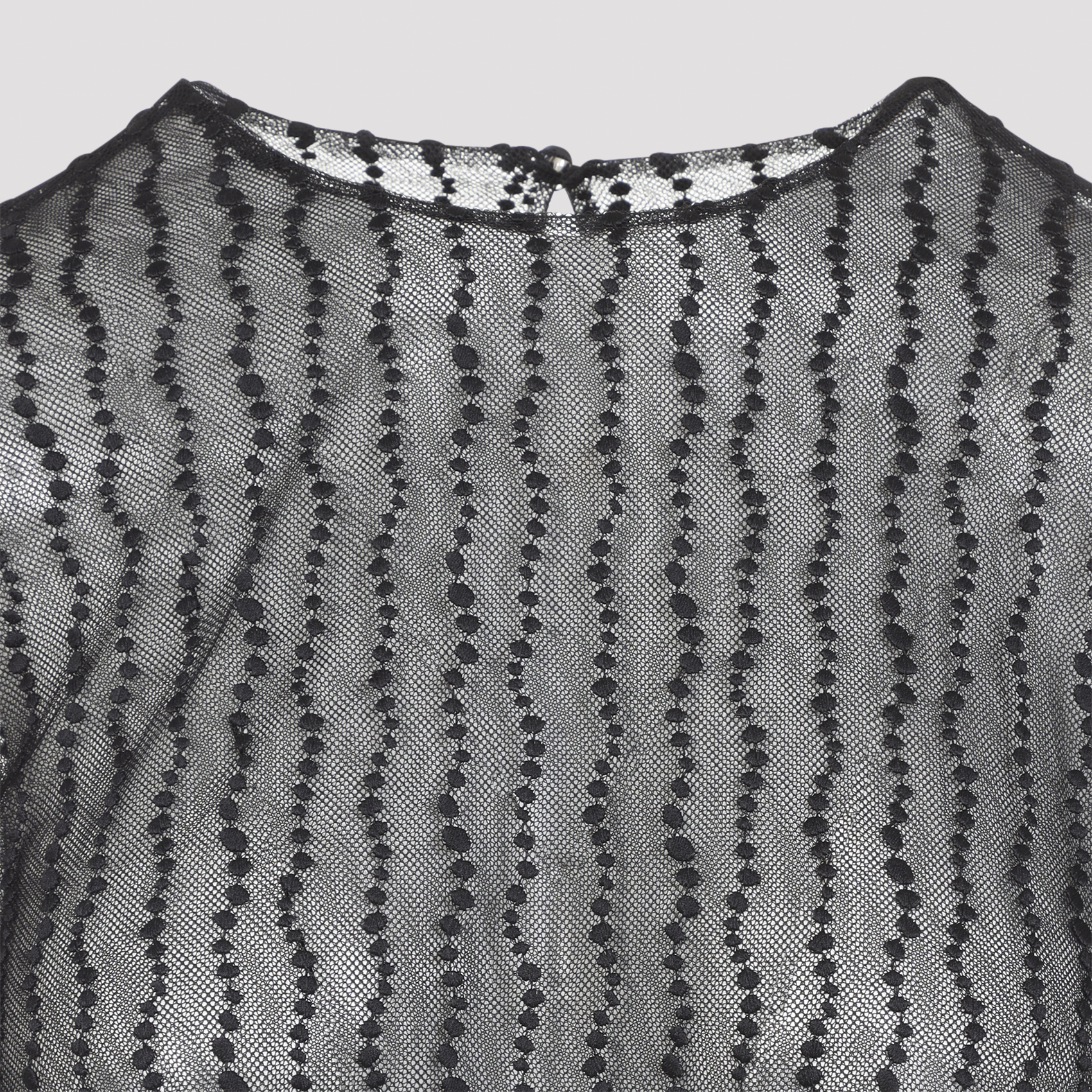 Alberta Ferreti Black Tulle Blouse