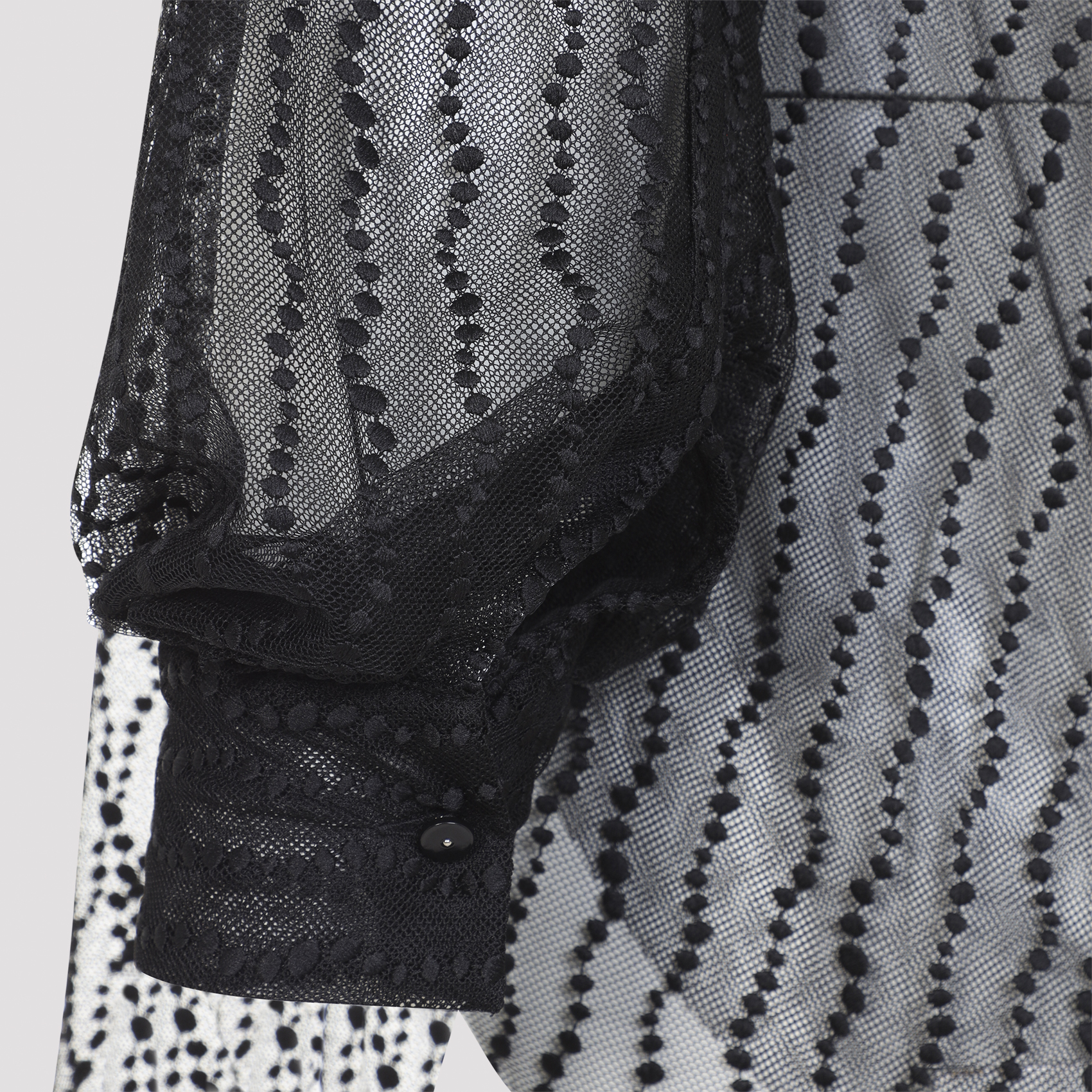 Alberta Ferreti Black Tulle Blouse