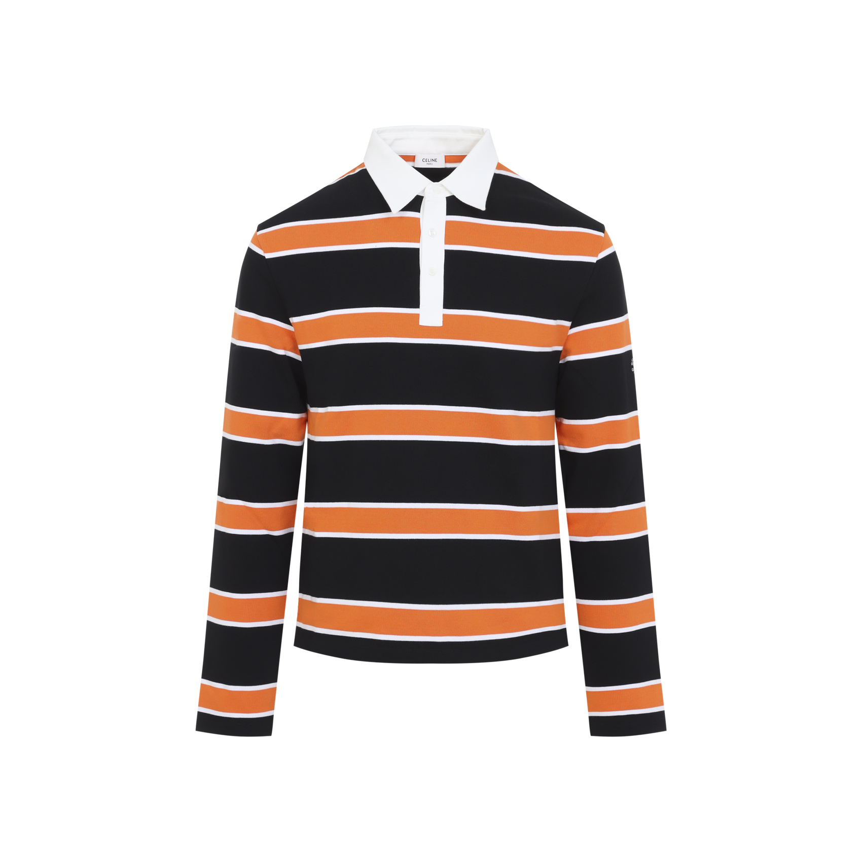 Celine Black White Orange Polo Shirt