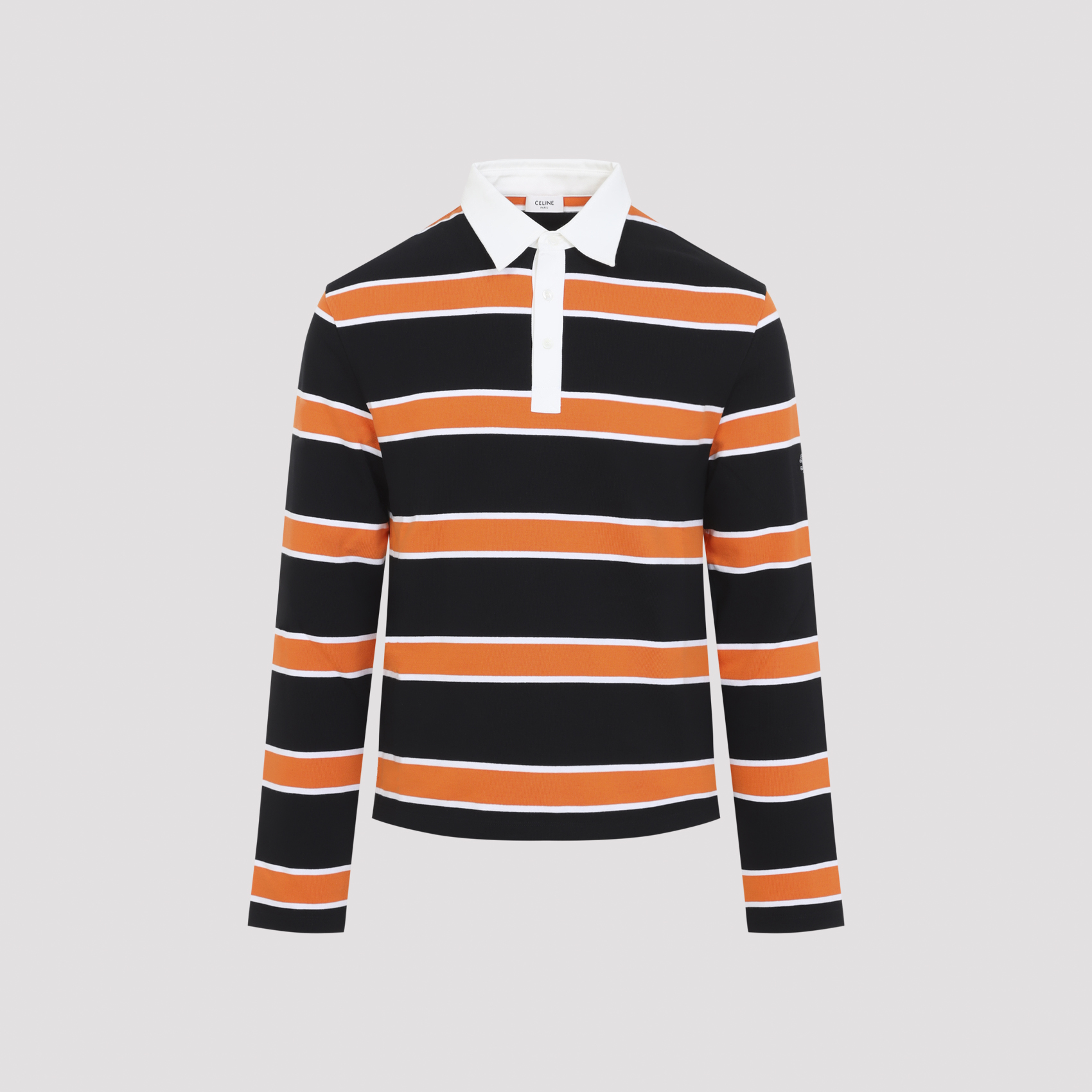Celine Black White Orange Polo Shirt