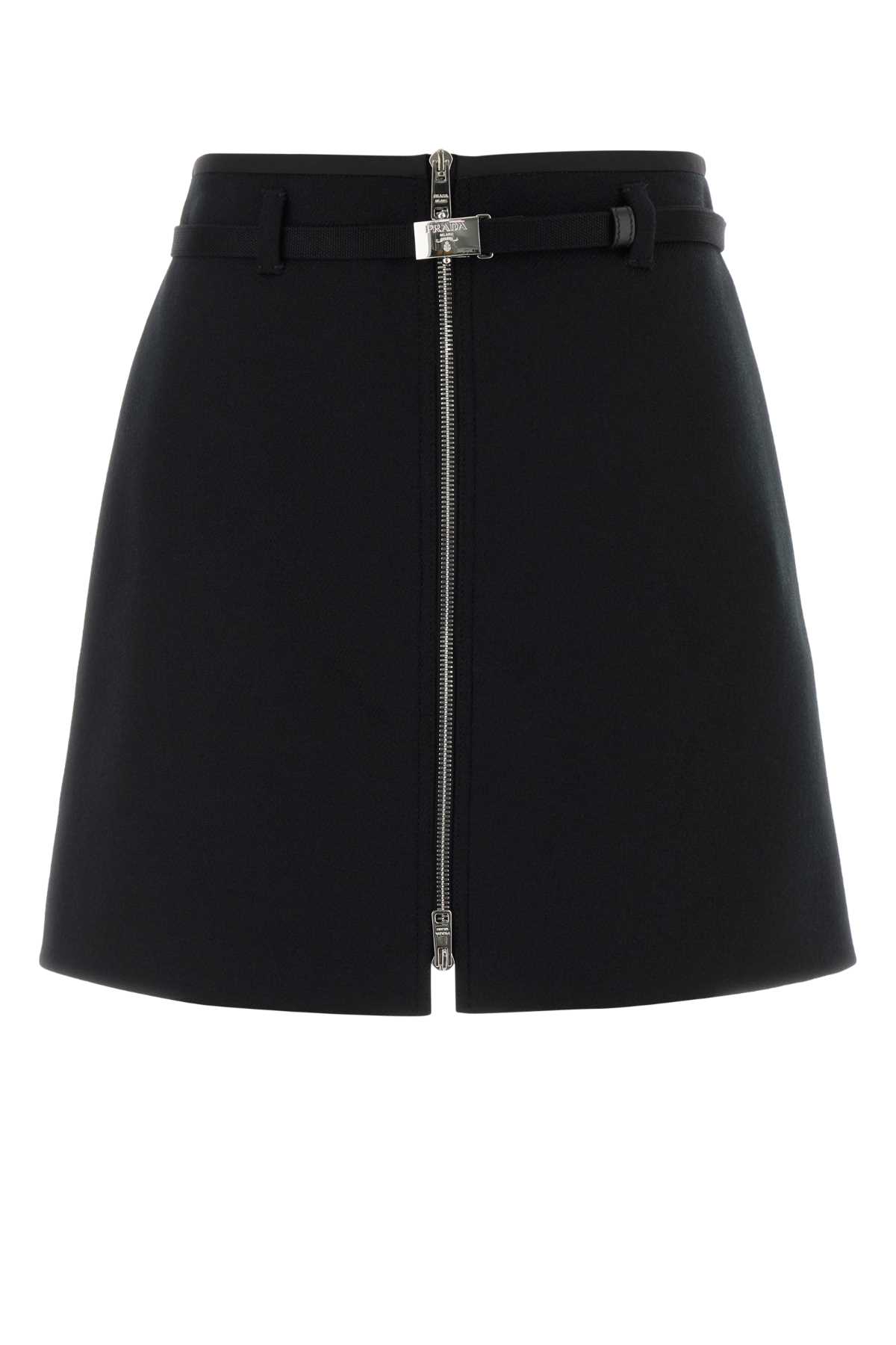 Prada Black Wool Mini Skirt