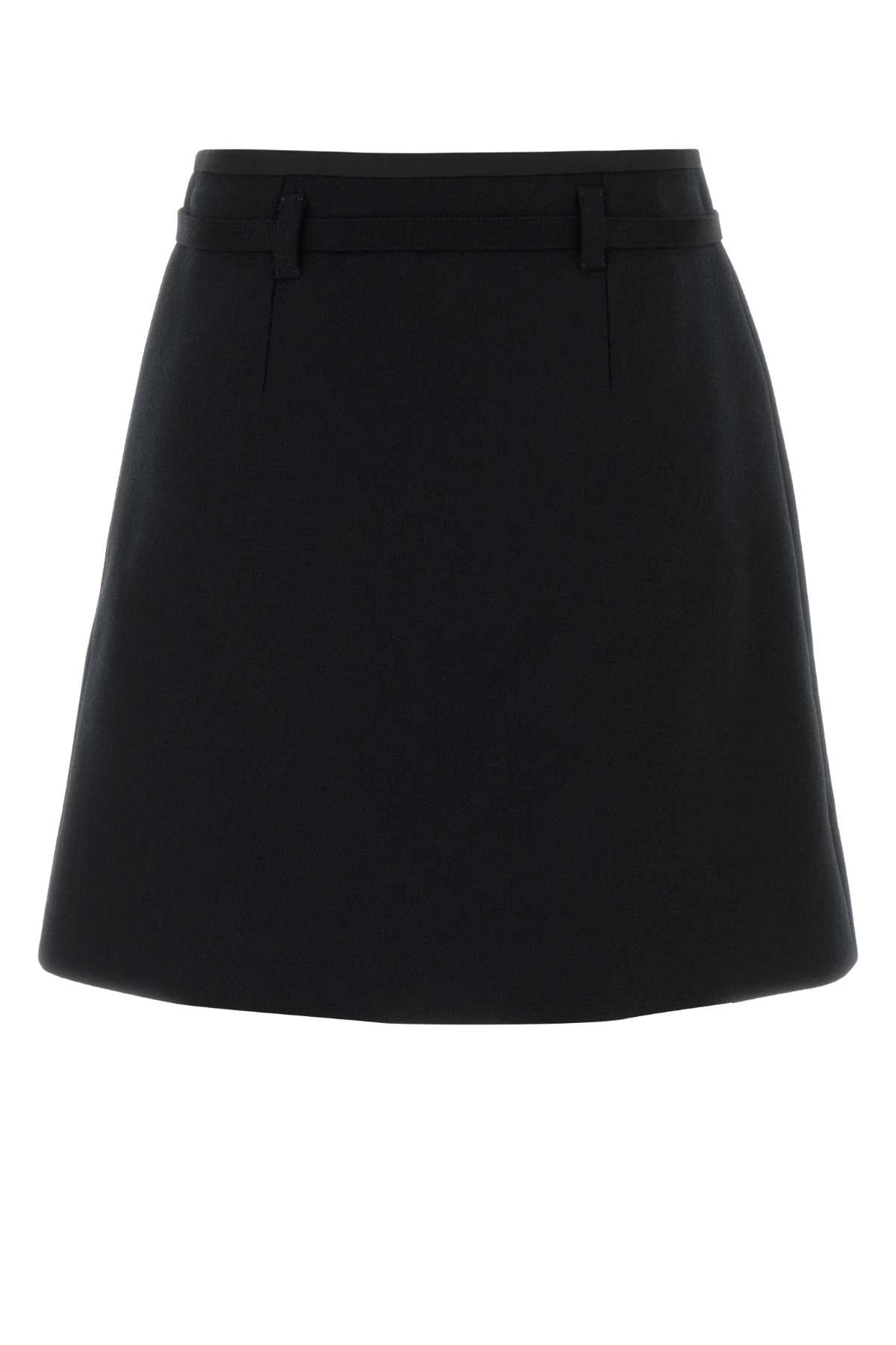Prada Black Wool Mini Skirt