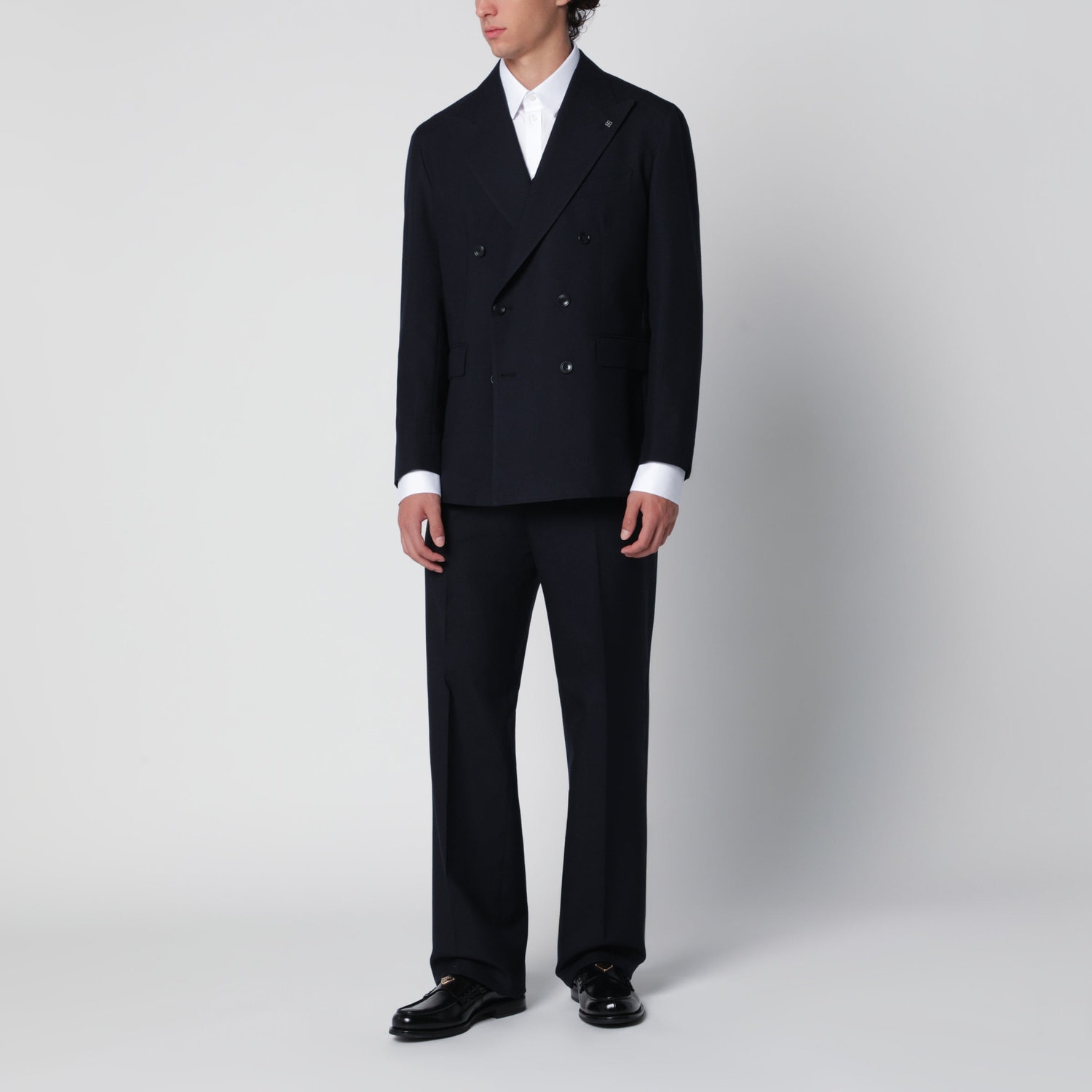 Tagliatore Blue Doublebreasted Suit In Wool