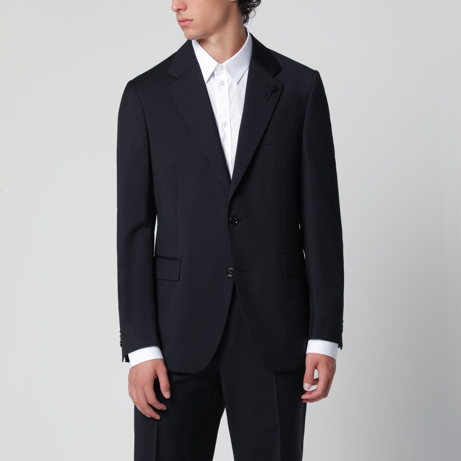 Lardini Blue Singlebreasted Jacket In Wool
