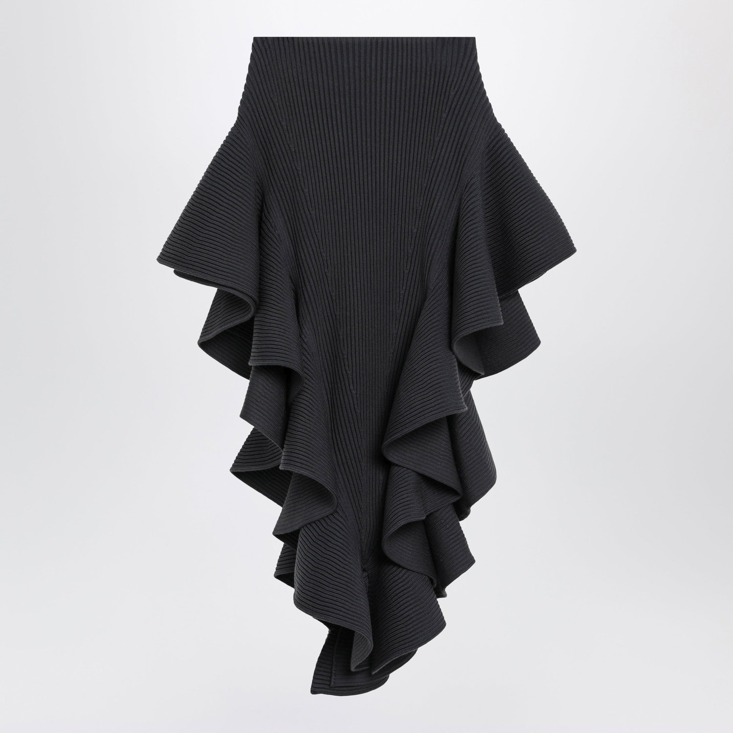 Alaïa Alaia Bluegrey Wool Ruffle Skirt
