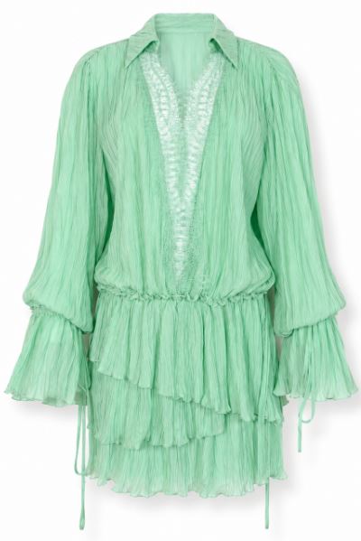 Blumarine Green Lily Viscose Dress