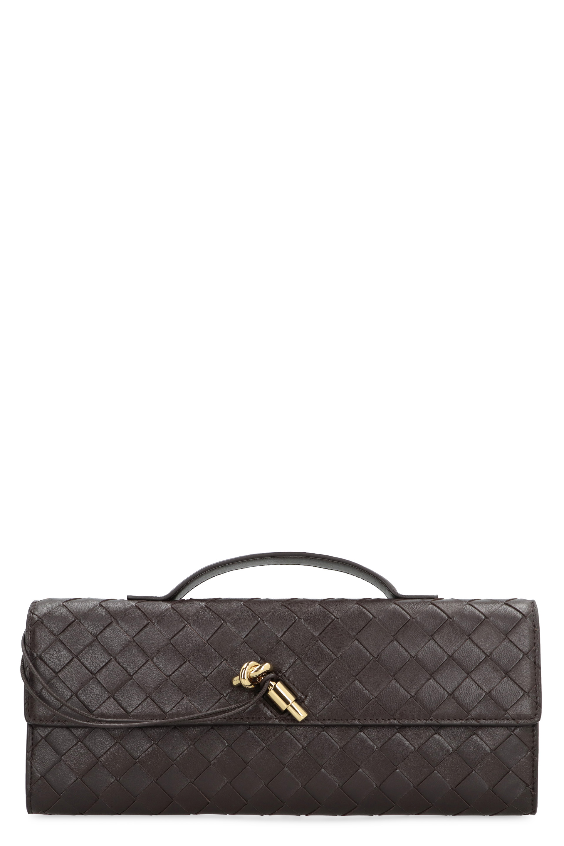 Bottega Veneta Andiamo Intrecciato Leather Clutch