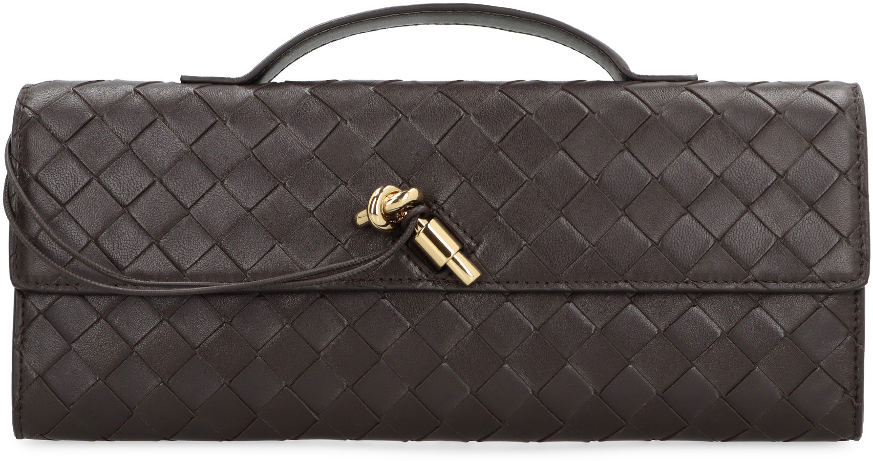 Bottega Veneta Andiamo Intrecciato Leather Clutch