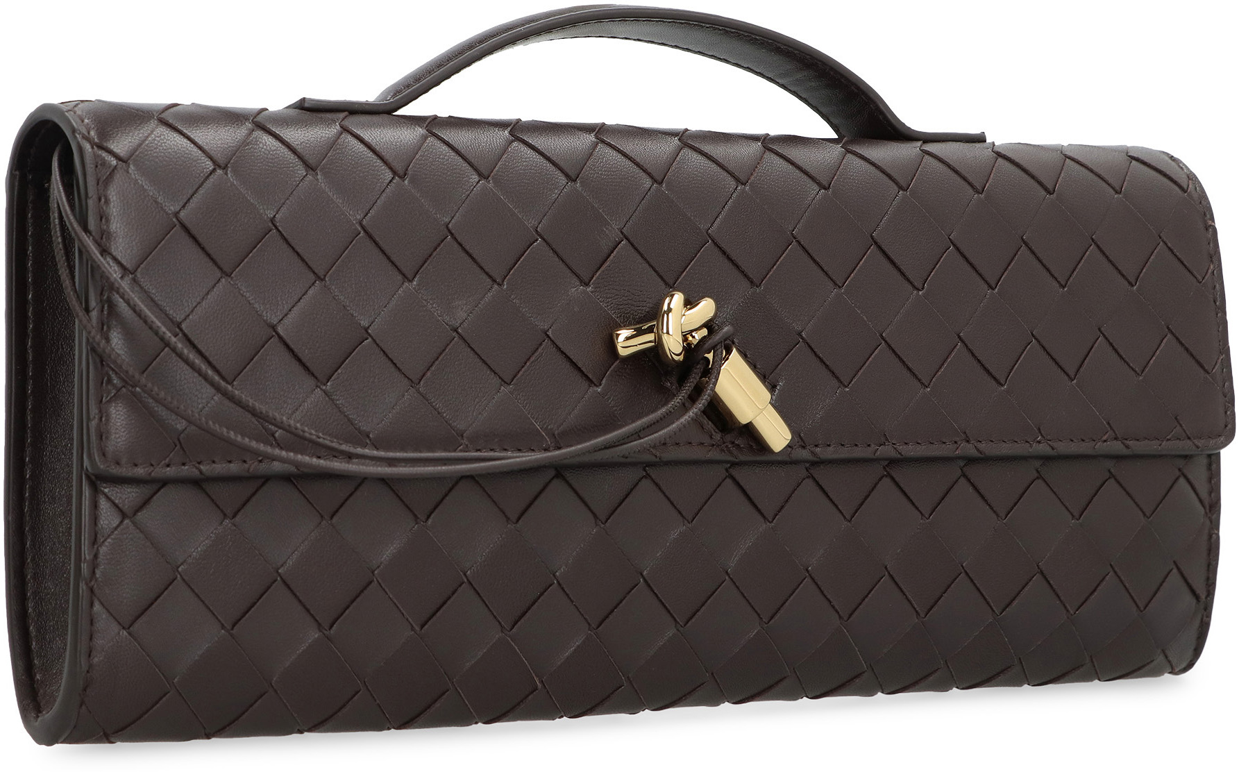 Bottega Veneta Andiamo Intrecciato Leather Clutch