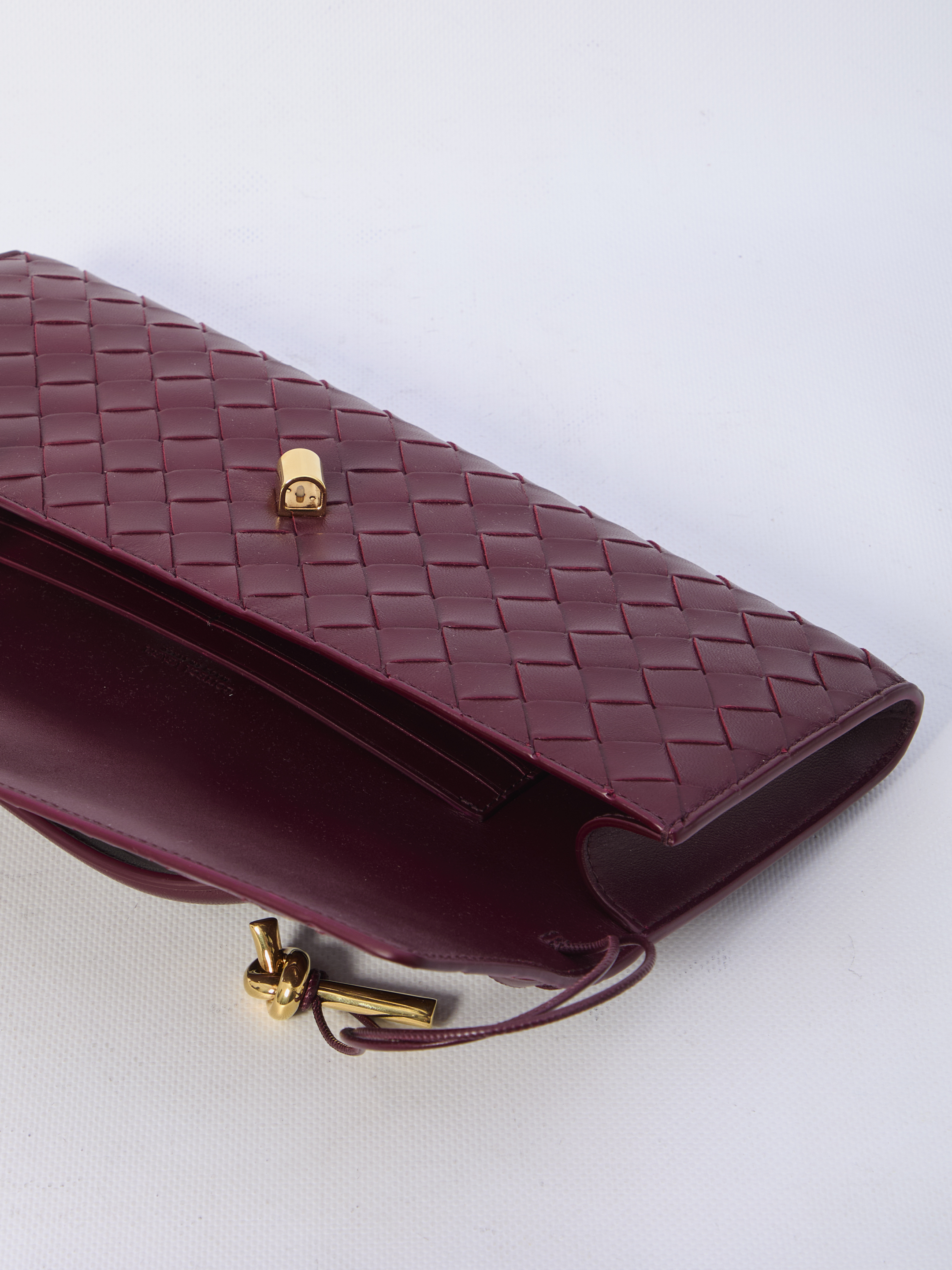 Bottega Veneta Andiamo Intrecciato Leather Clutch
