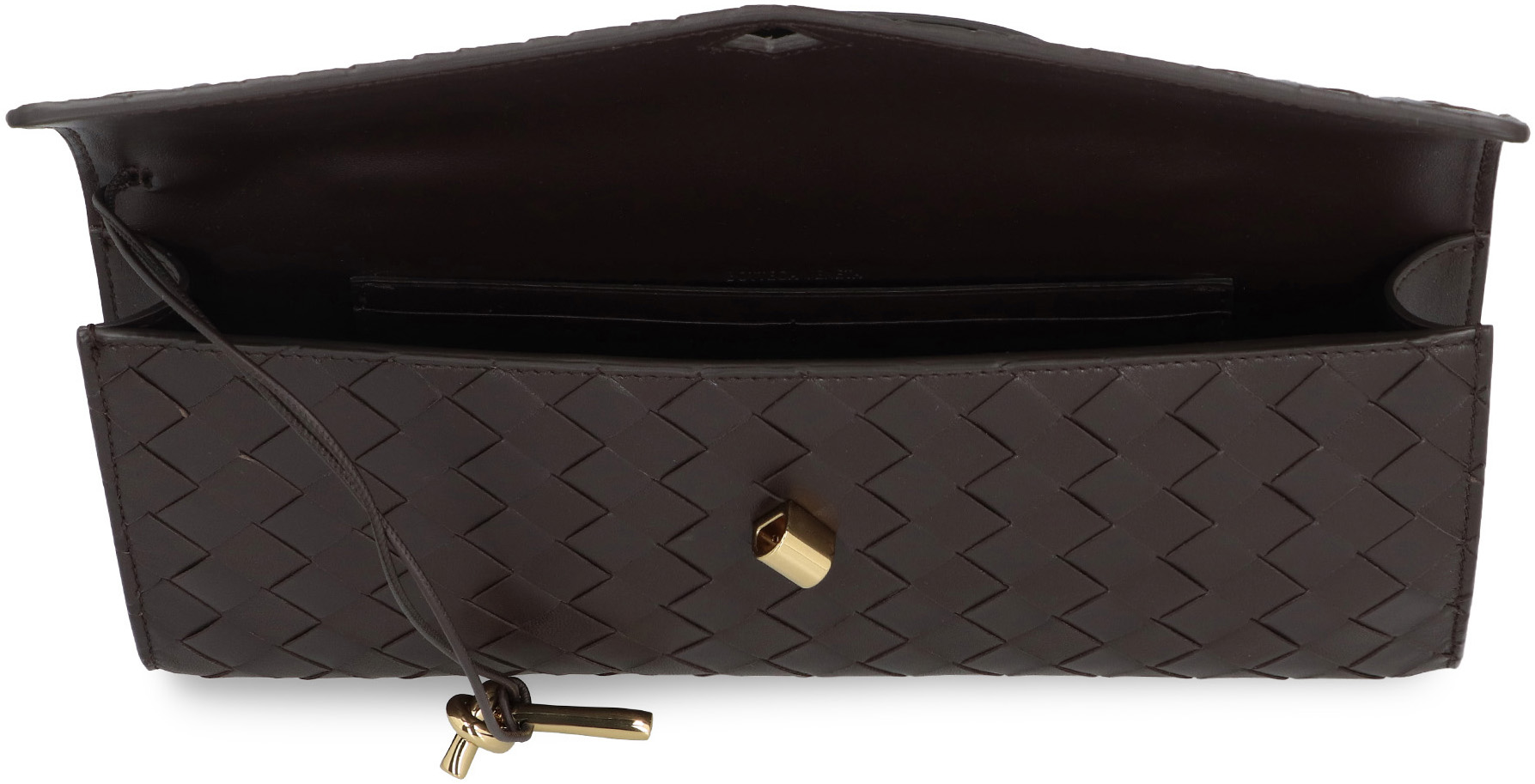 Bottega Veneta Andiamo Intrecciato Leather Clutch