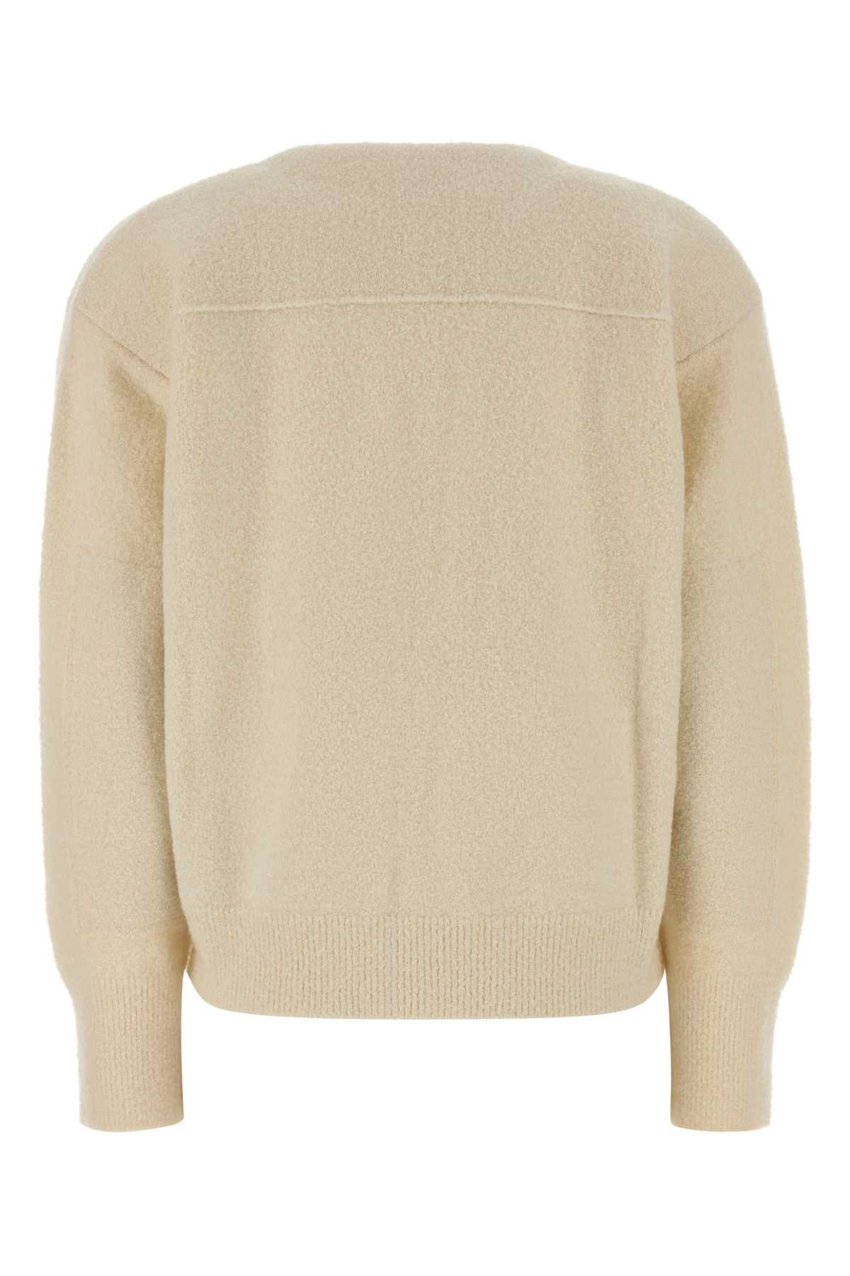 Bottega Veneta Cardigan In Boucle Chiusura Broche Oro